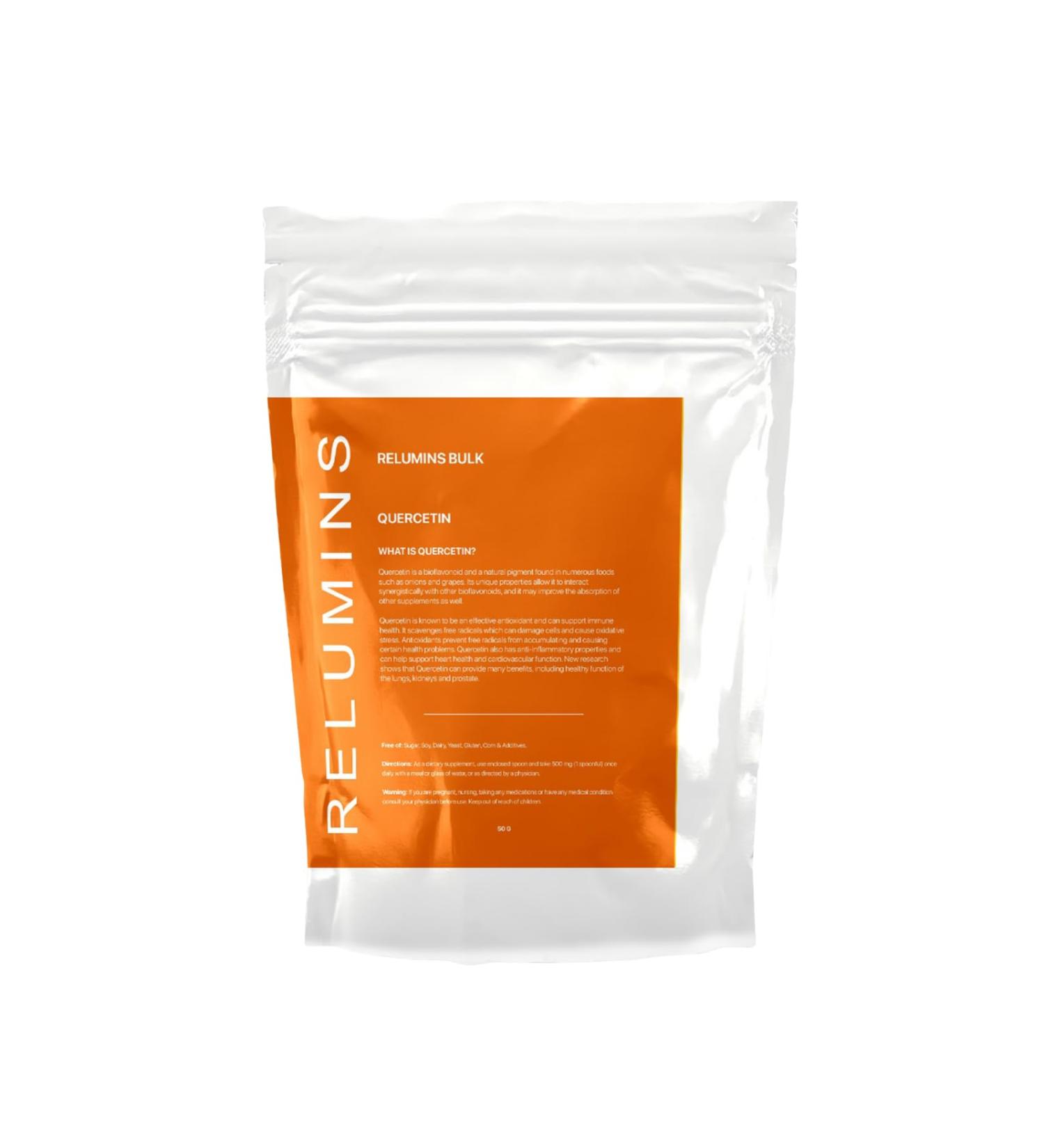 Relumins PUREPOWDER Quercetin - Immune Support Antioxidant Boost and Overall Wellness - 50g Bulk Powder 50 g - Buy Online on GoSupps.com