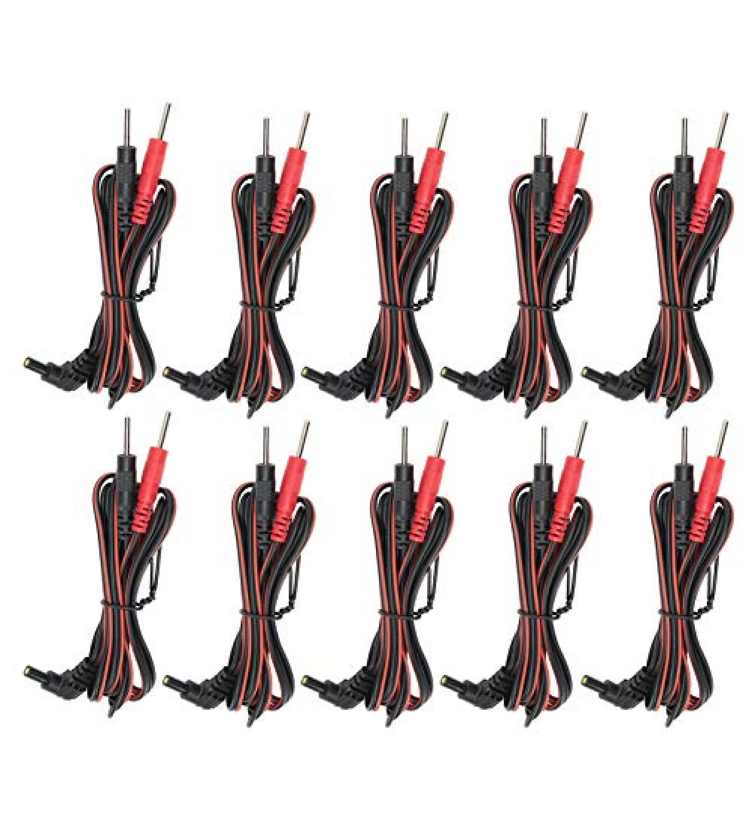Buy Replacement Electrodes Cable - 10 Pack 2.35mm 1.2m 2-in-1 Pin TENS Cable for Muscle Stimulators | International Shipping - Buy Online on GoSupps.com
