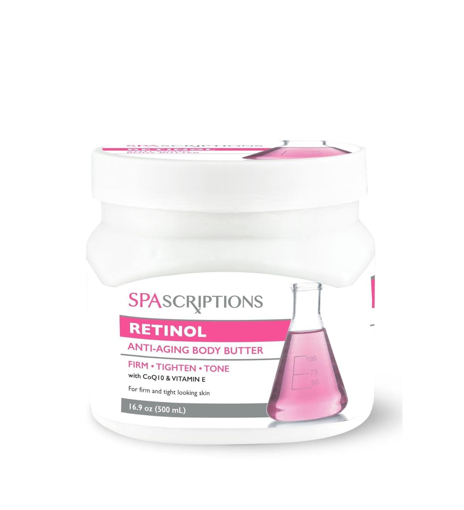 SpaScriptions Retinol Anti-Aging Body Butter  with CoQ10 and Vitamin E Antioxidants -16.9 oz - Buy Online on GoSupps.com