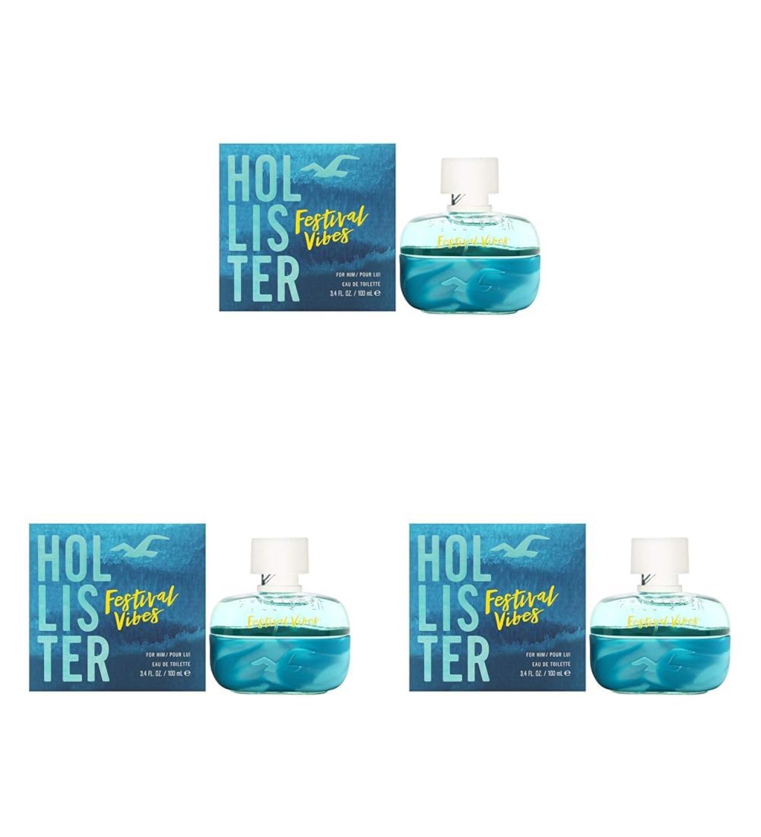 Hollister Festival Vibes Eau de Toilette Spray for Men 3.4 Ounce (Pack of 3) 3.4 Fl Oz (Pack of 3) - Buy Online on GoSupps.com