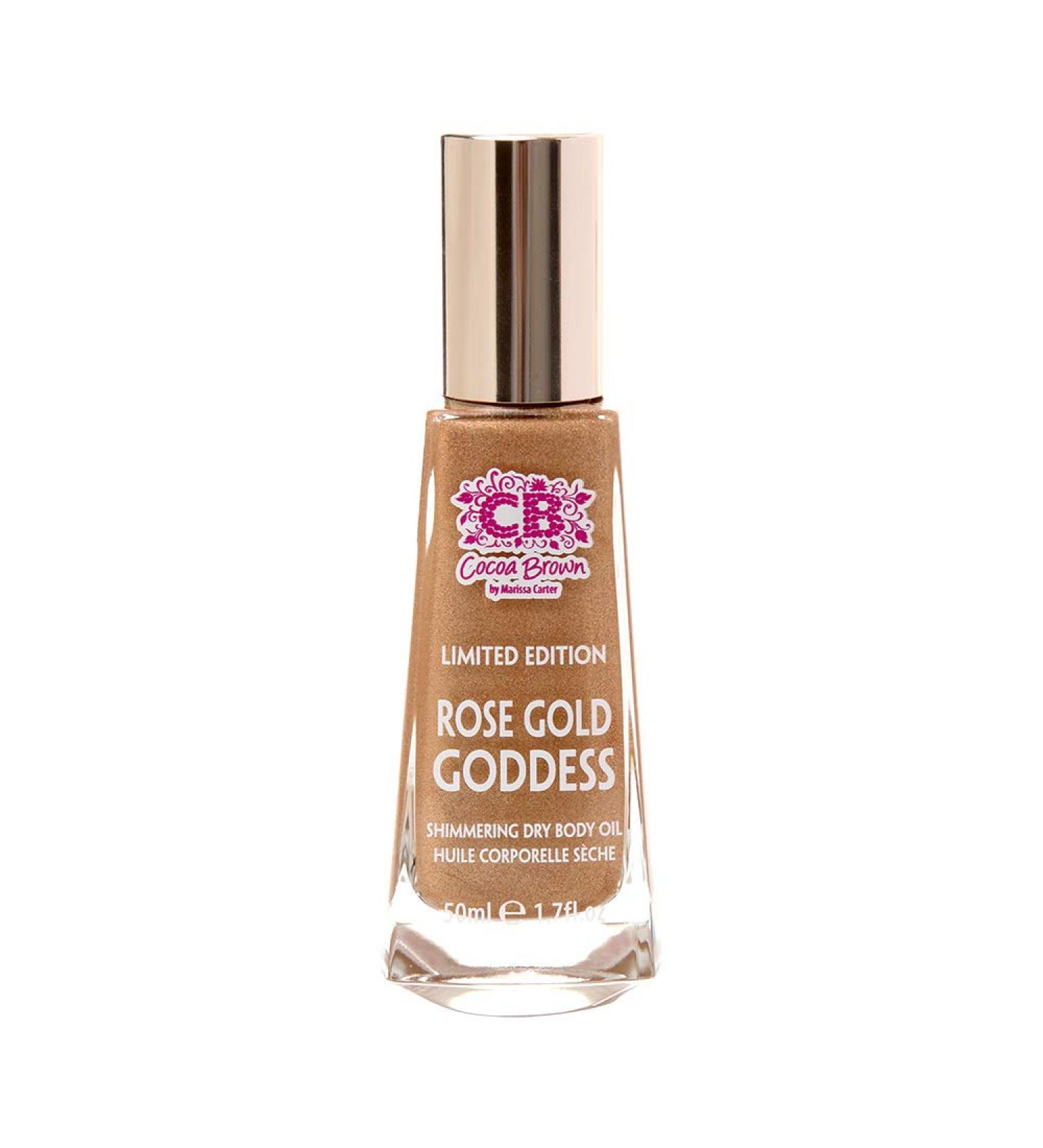 Cocoa Brown Goddess Highlighter - Rose Gold Bronzing Shimmer Oil for Face & Body (1.7 oz) | Shimmer Tanning Oil - International Shipping Available - Buy Online on GoSupps.com