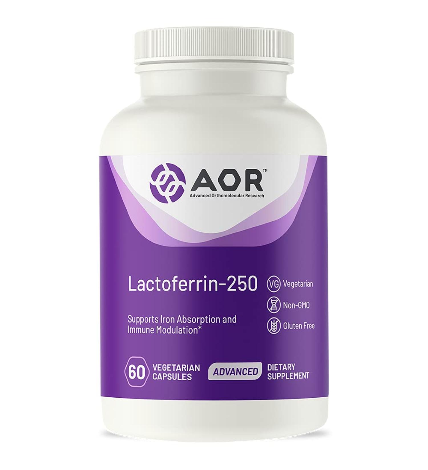 Buy AOR Lactoferrin-250 - 60 Veg Capsules | Advanced Orthomolecular Research - Buy Online on GoSupps.com