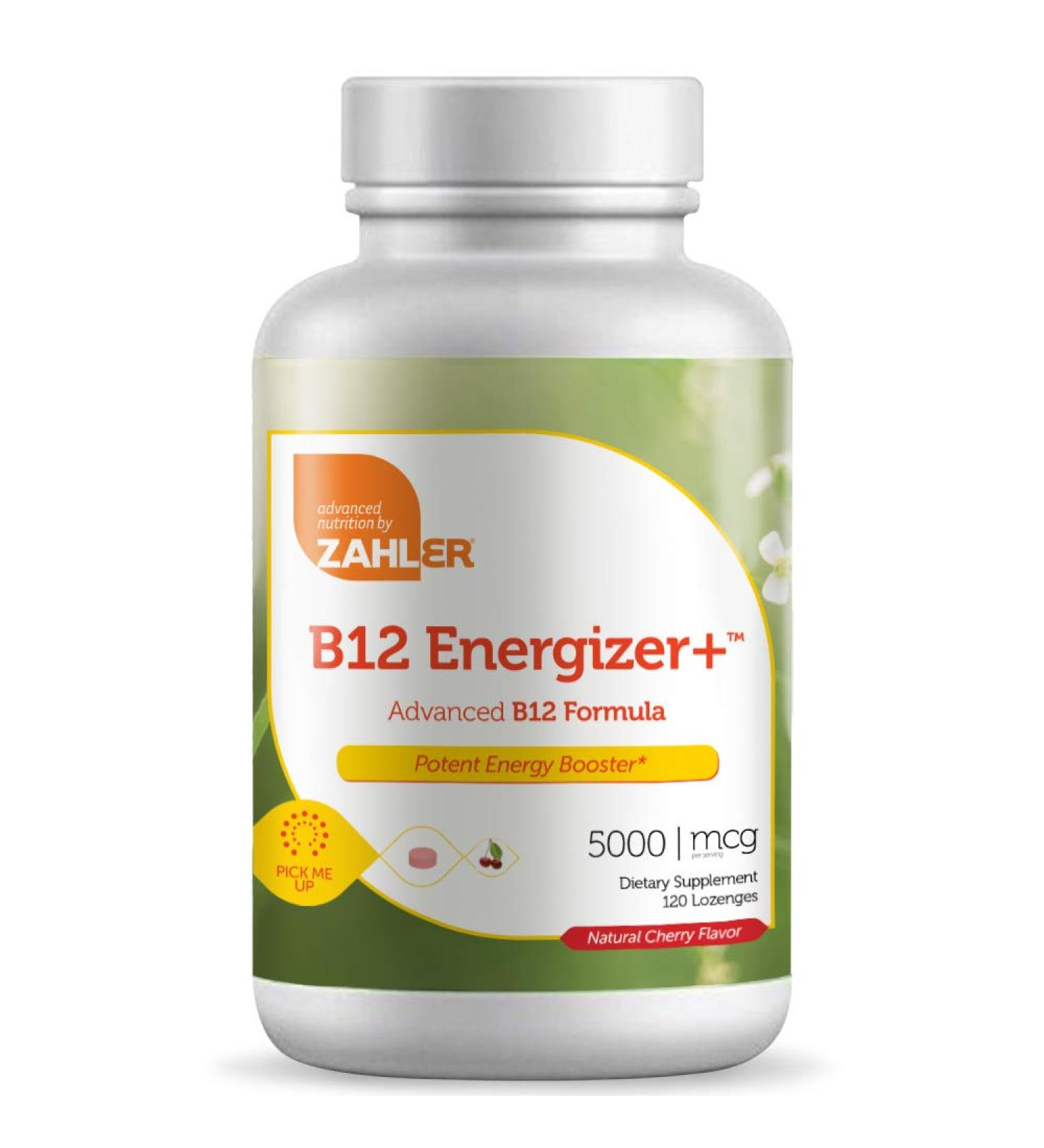 Zahler B12 Energizer: 5000 MCG Methylcobalamin Cherry Lozenges - Kosher Certified Energy Supplement - Buy Online on GoSupps.com