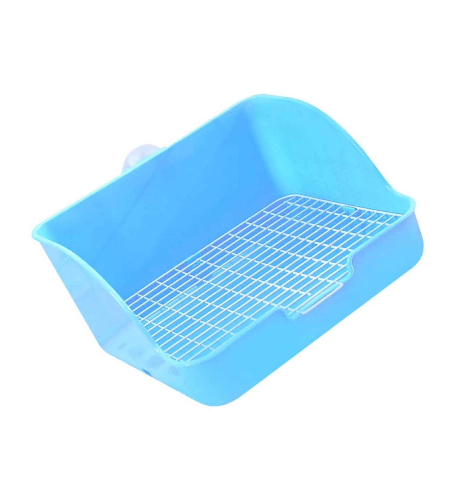 COLLBATH Box Rabbit Training Potty Chinchilla Toilet Trainer Potty Pet Pan Gerbil Toilet Rabbit Potty Plastic 28x23cm Blue - Buy Online on GoSupps.com