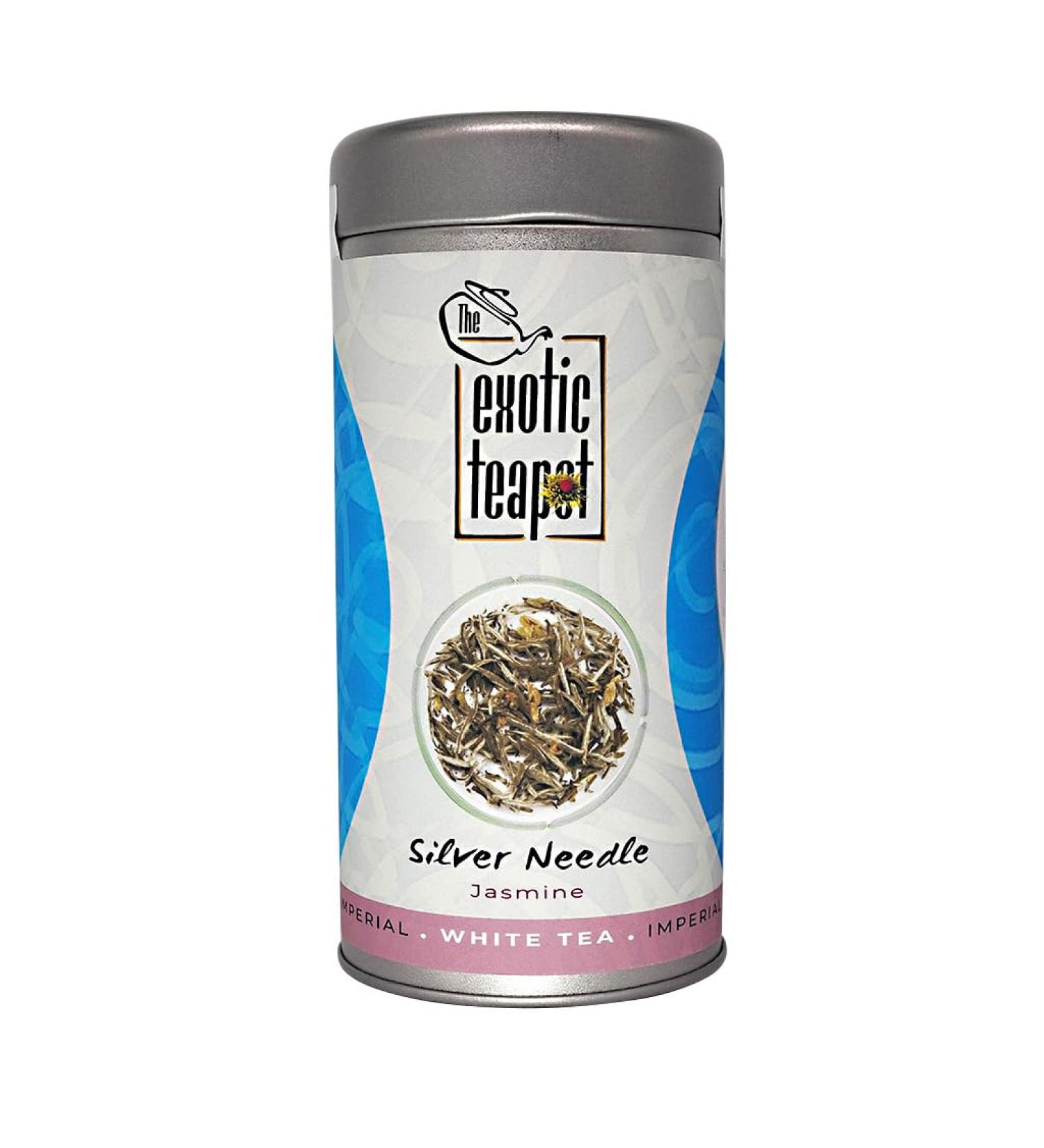 Jasmine Silver Needle White Tea - 100g Tin | Exotic Teapot Imperial Fujian Tea - Buy Online on GoSupps.com