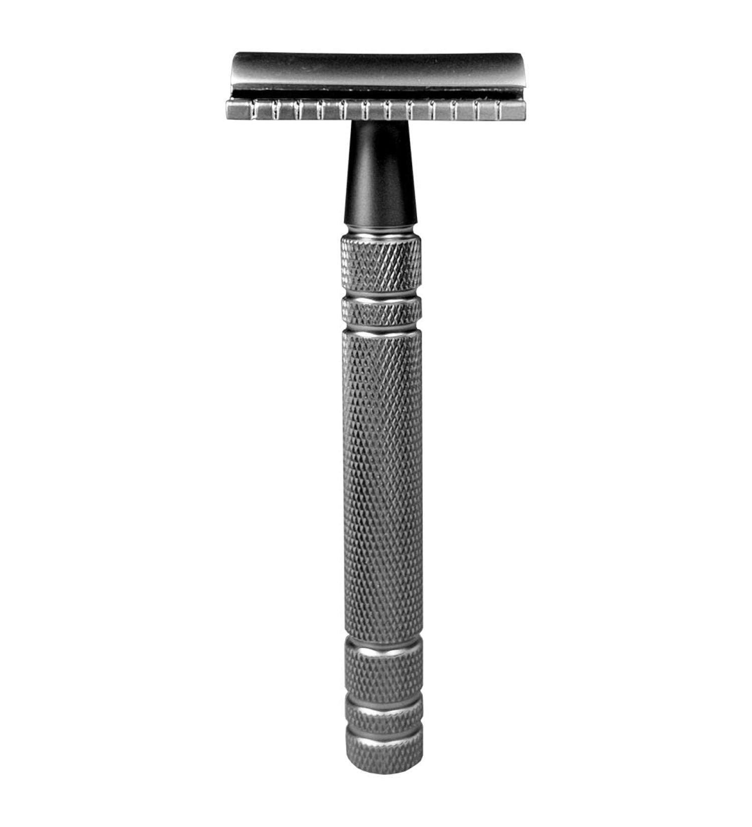 Safety razor 3-piece with 100 mm handle matt chrome-plated