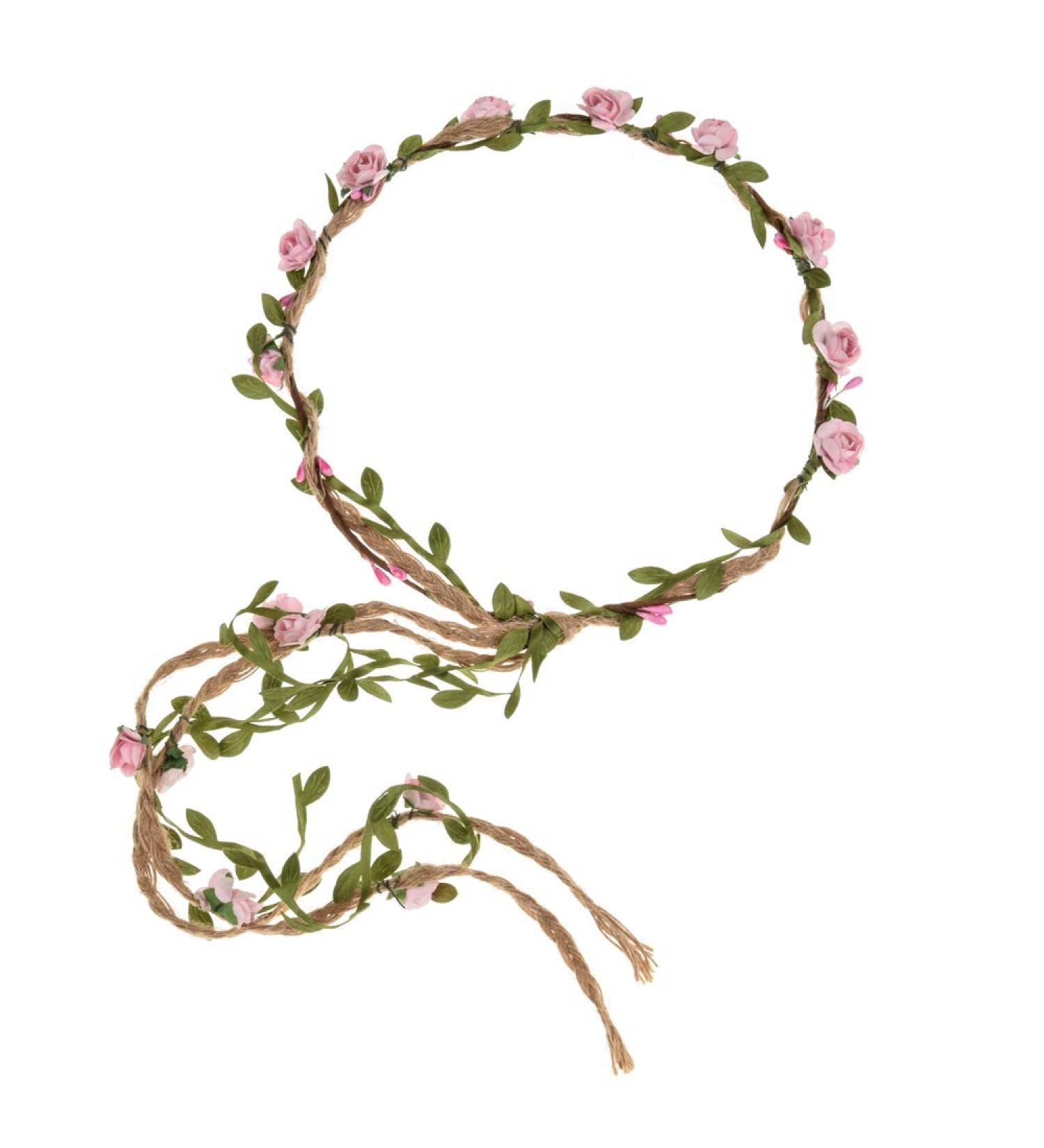 Merroyal Pink Flower Girls Boho Flower Crown Headband for Wedding & Parties - Buy Online on GoSupps.com