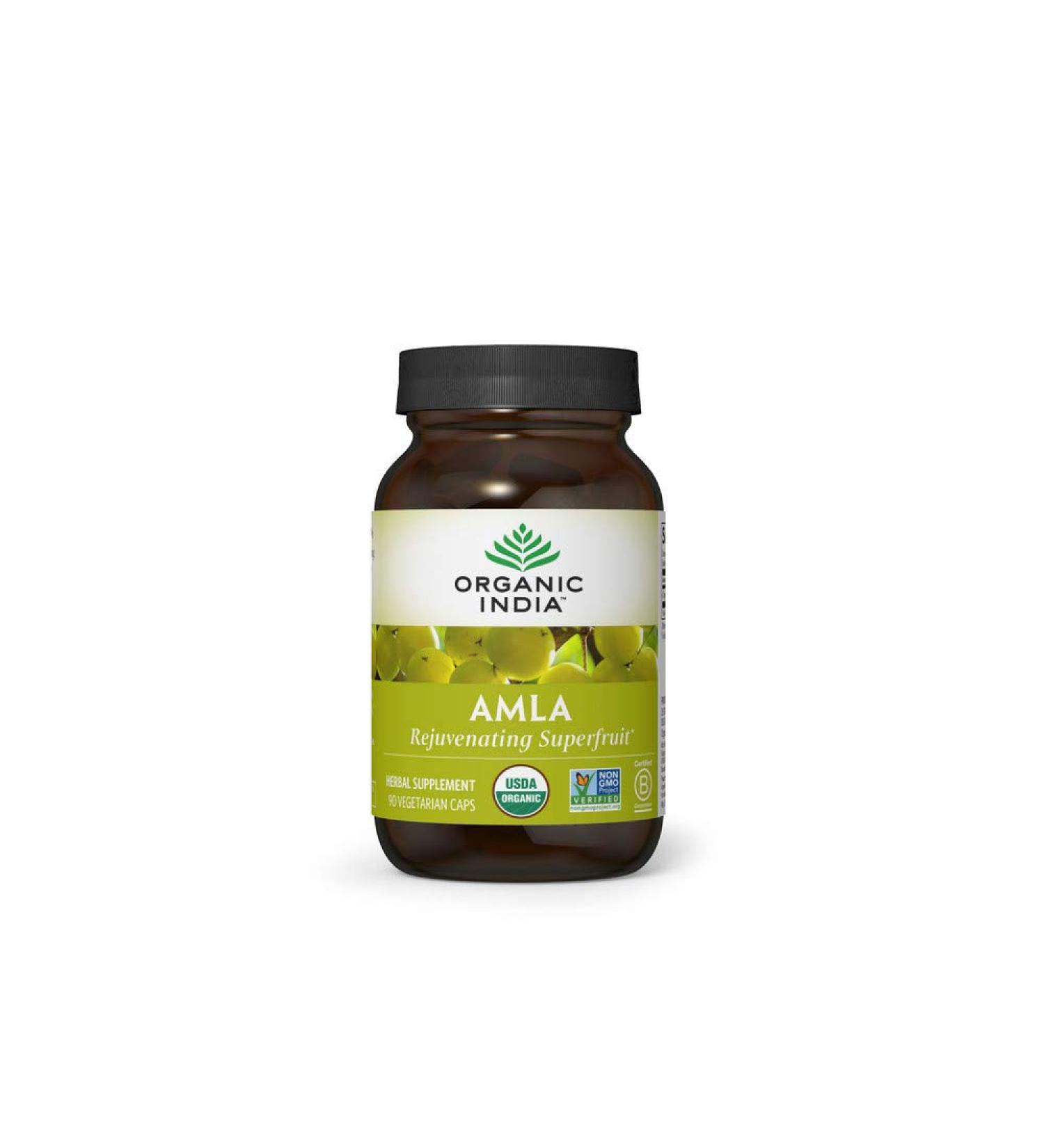 ORGANIC INDIA Amalaki Herbal Vitamin Supplement - Immune Support, Vitamin C, Vegan, Gluten-Free, Kosher, Ayurvedic, Antioxidant - 90 Capsules, USDA Certified Organic, Non-GMO - Buy Online on GoSupps.com
