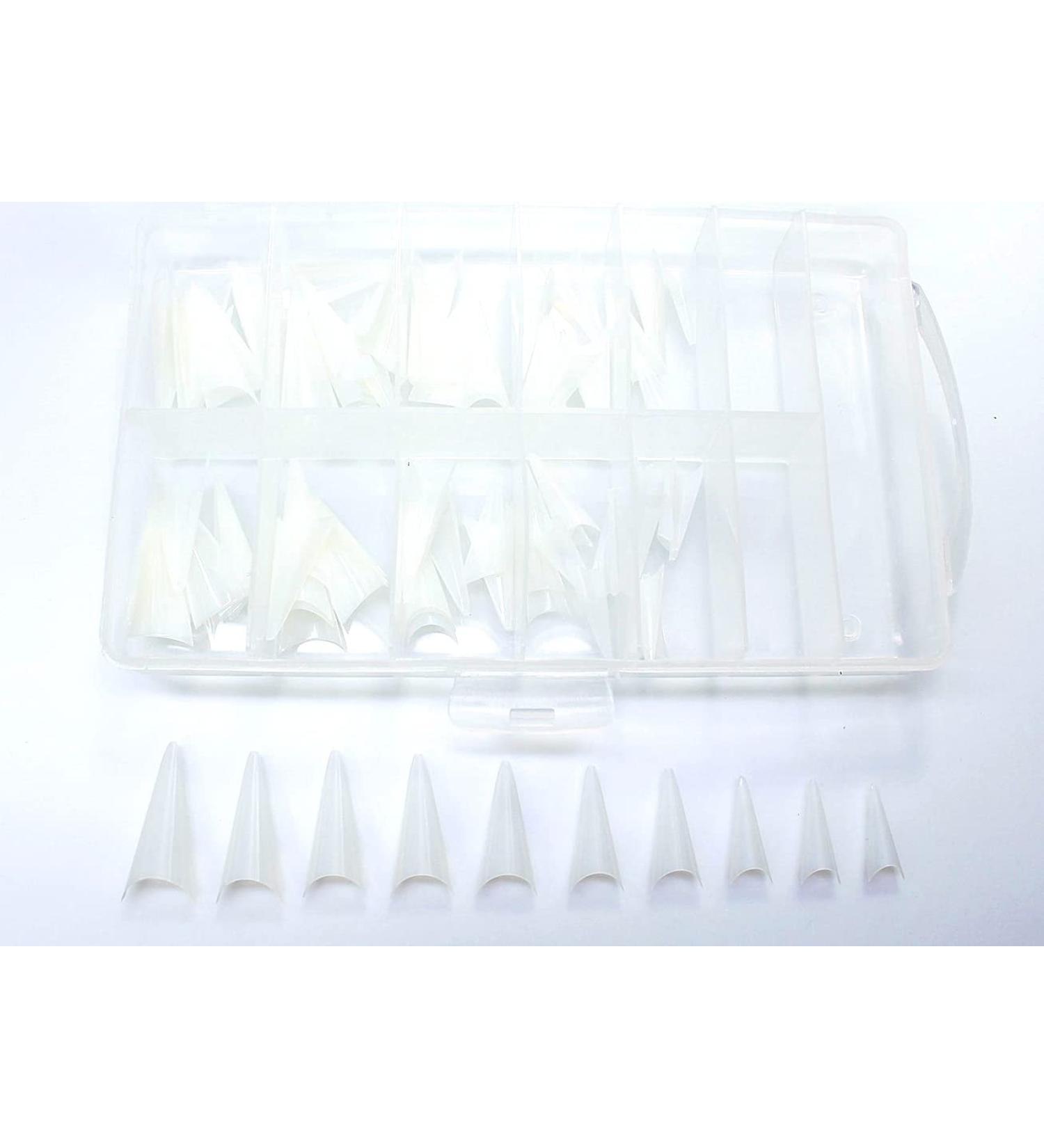 KM-Nails Stiletto Tips natural without adhesive surface 100 pieces