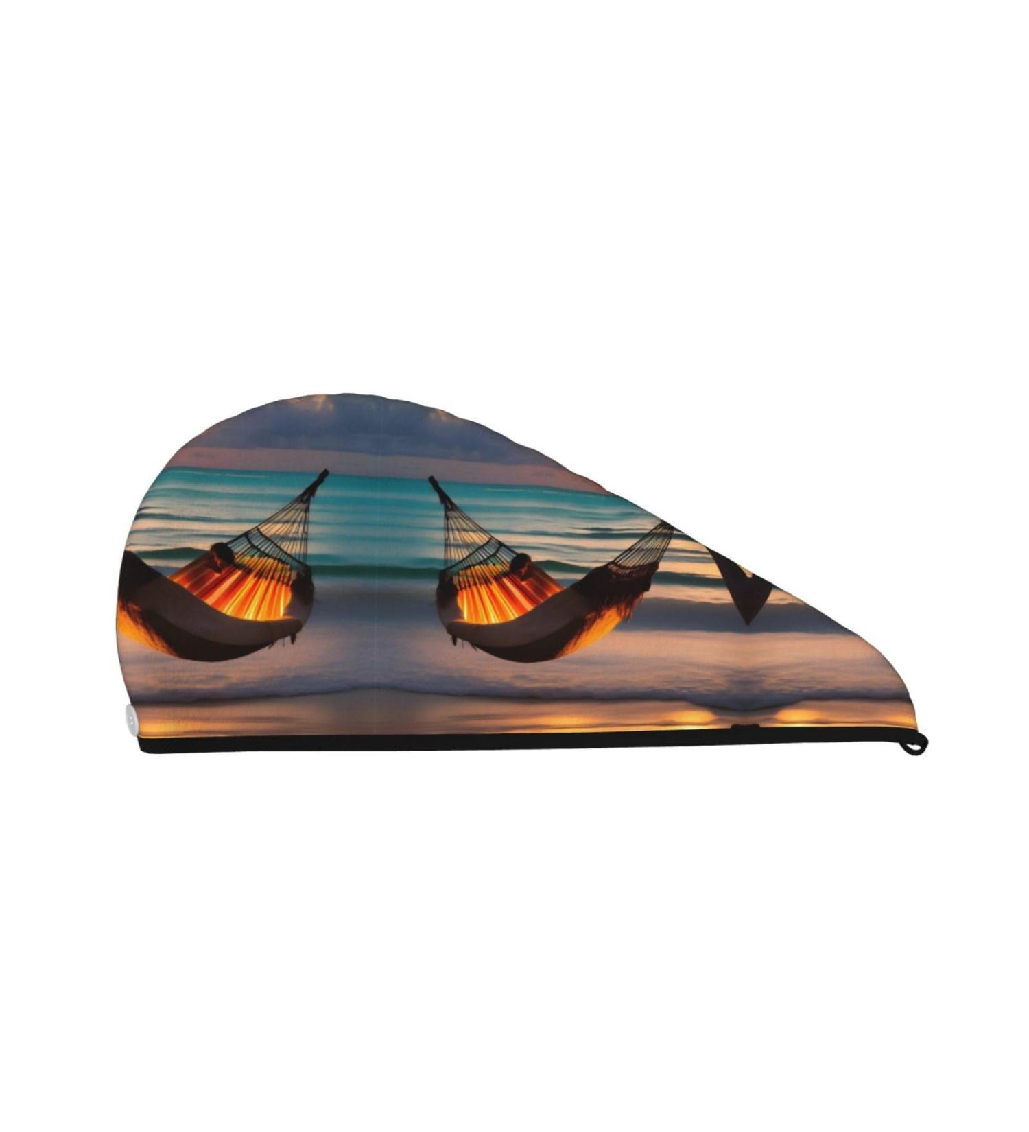 Buy Sunset Beach Hammock Dry Hair Cap - Super Absorbent & Soft Elastic Wrap for Long Thick Hair - Quick Dry Cap for Women & Girls - Buy Online on GoSupps.com
