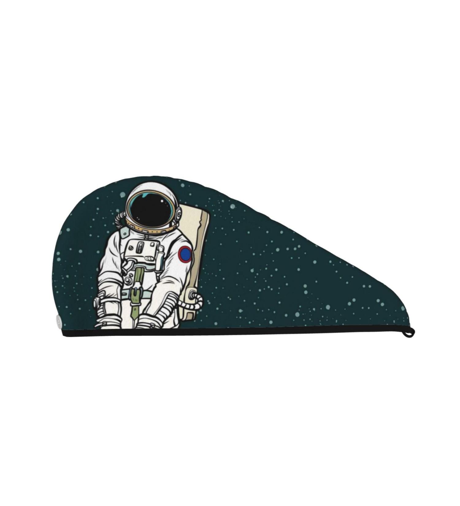 Astronaut Traveler Microfiber Hair Towel Wrap - Soft Super Absorbent Coral Velvet for Long Curly & Thick Hair - Quick Drying Hair Cap for Women - Buy Online on GoSupps.com