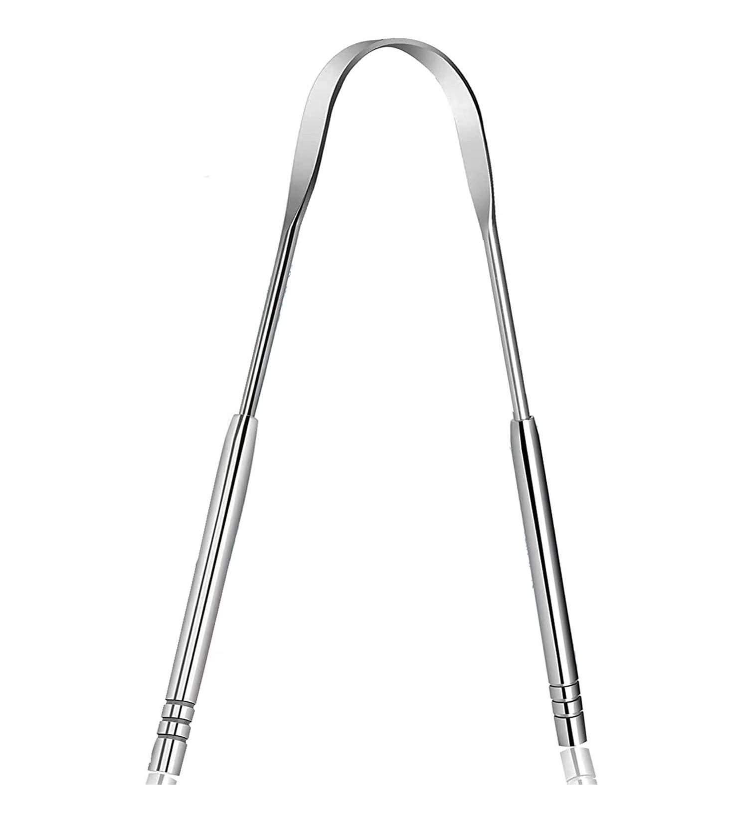 Professional Stainless Steel Tongue Scraper - 100% Medical Grade Cleaner for Banishing Bad Breath and Maintaining Oral Care - Buy Online on GoSupps.com