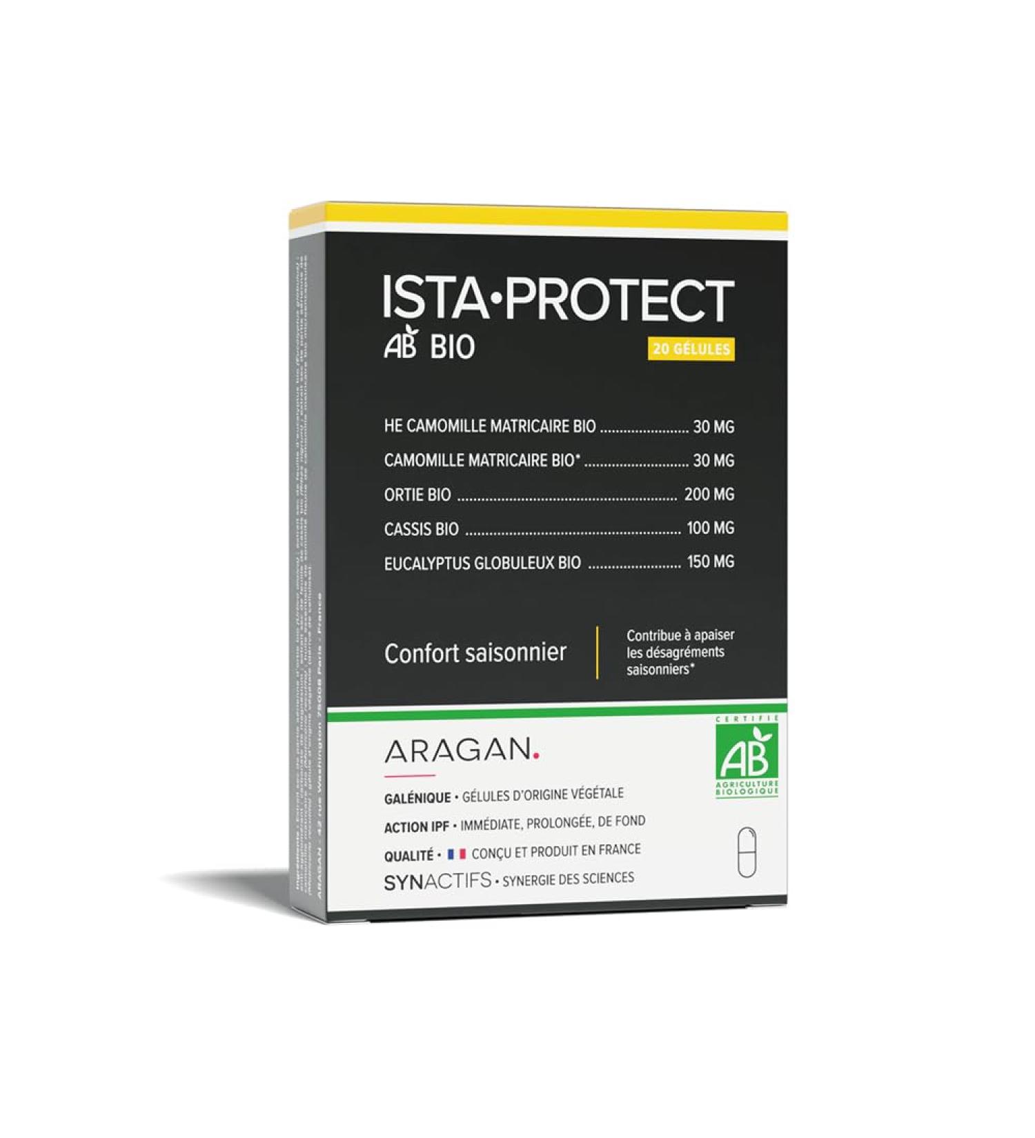 ARAGAN - Synactifs - IstaProtect Bio - Food Supplement Respiration - Blackcurrant Nettle Eucalyptus Chamomile Essential Oil - Buy Online on GoSupps.com