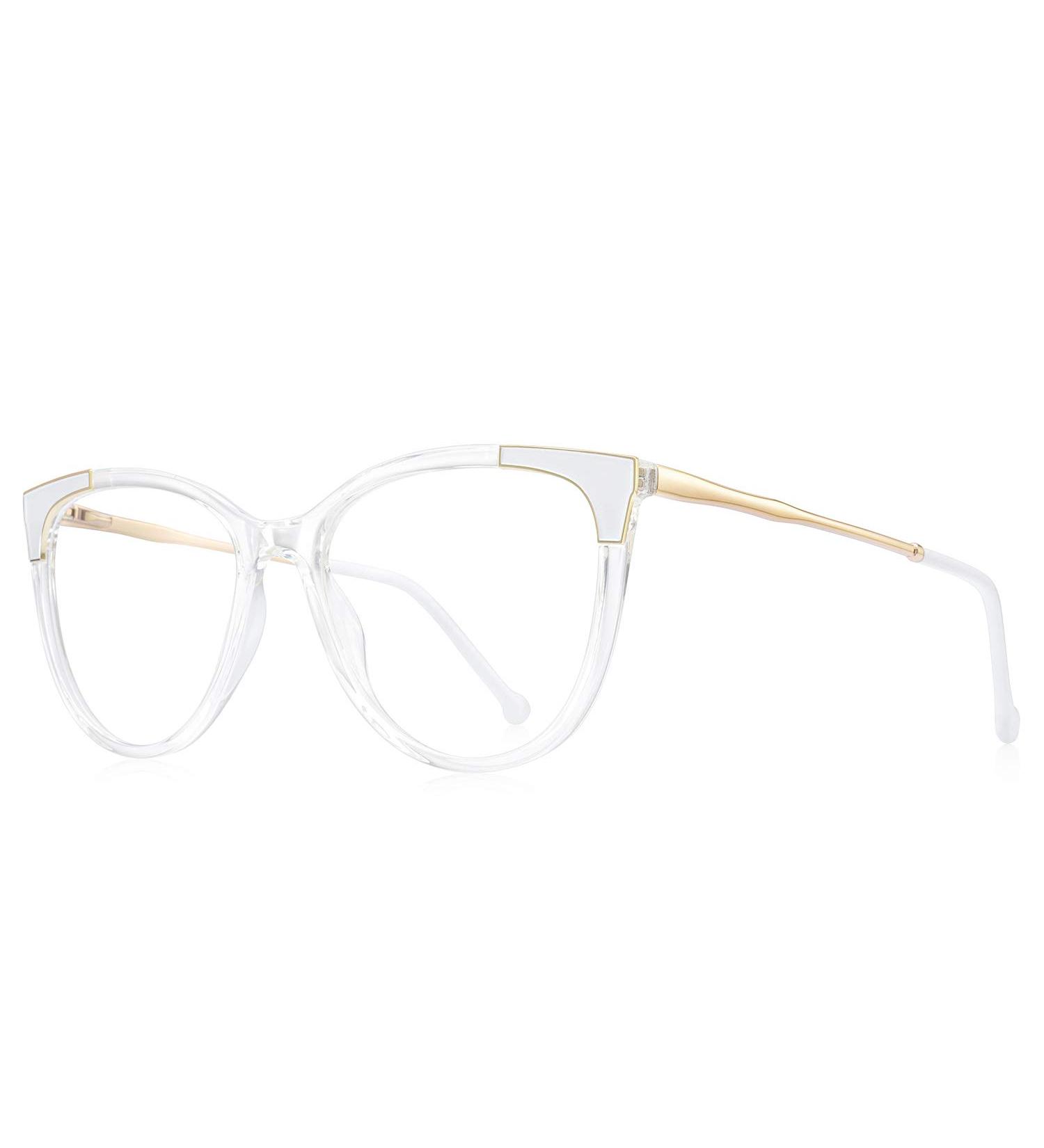 OLIEYE Cateye Blue Light Blocking Glasses | Anti Eye Strain Computer Eyeglasses for Women | Anti UV Clear Lens | Transparent Frames - 53mm - Buy Online on GoSupps.com