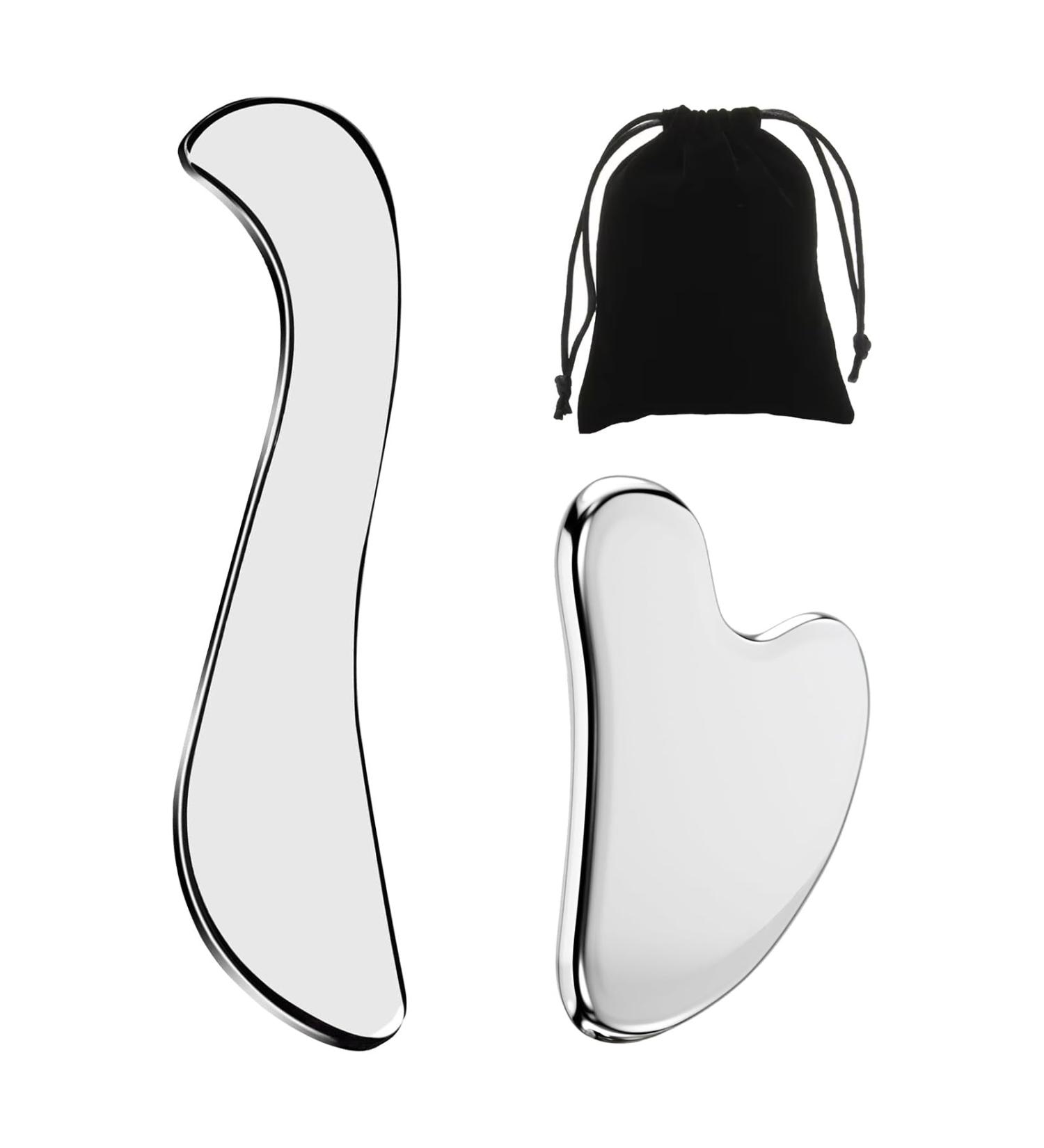Buy Landrain Gua Sha Stone - Stainless Steel Scraper Tool for Rubbing | Enhance Wellness & Facial Massage - Buy Online on GoSupps.com