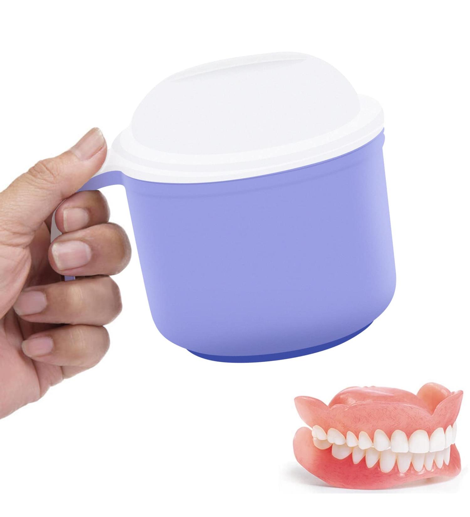 Denture Cleaning Storage Box with Sieve | Travel & Home Denture Container - Ideal for All Dentures - Buy Online on GoSupps.com