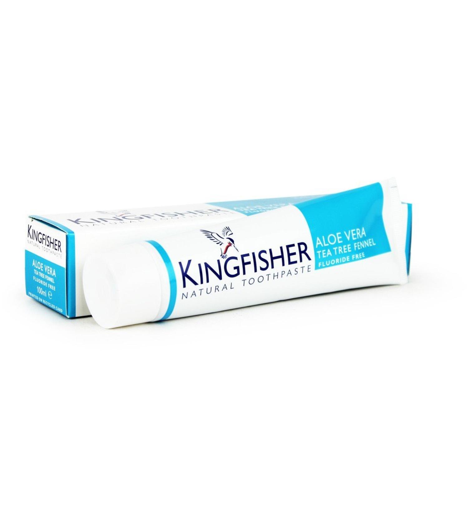 Kingfisher Aloe Vera Tea Tree Fennel Toothpaste 100ml - Fluoride Free Natural Dental Care - Buy Online - Buy Online on GoSupps.com