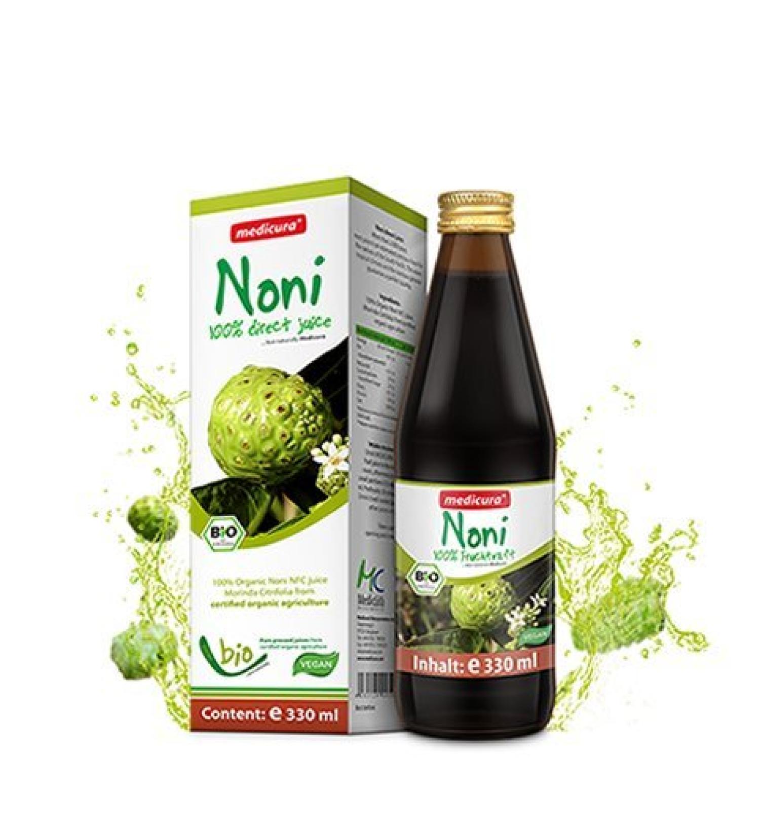 Medicura Bio Noni 100% Direct Juice - 330ml Glass Bottle