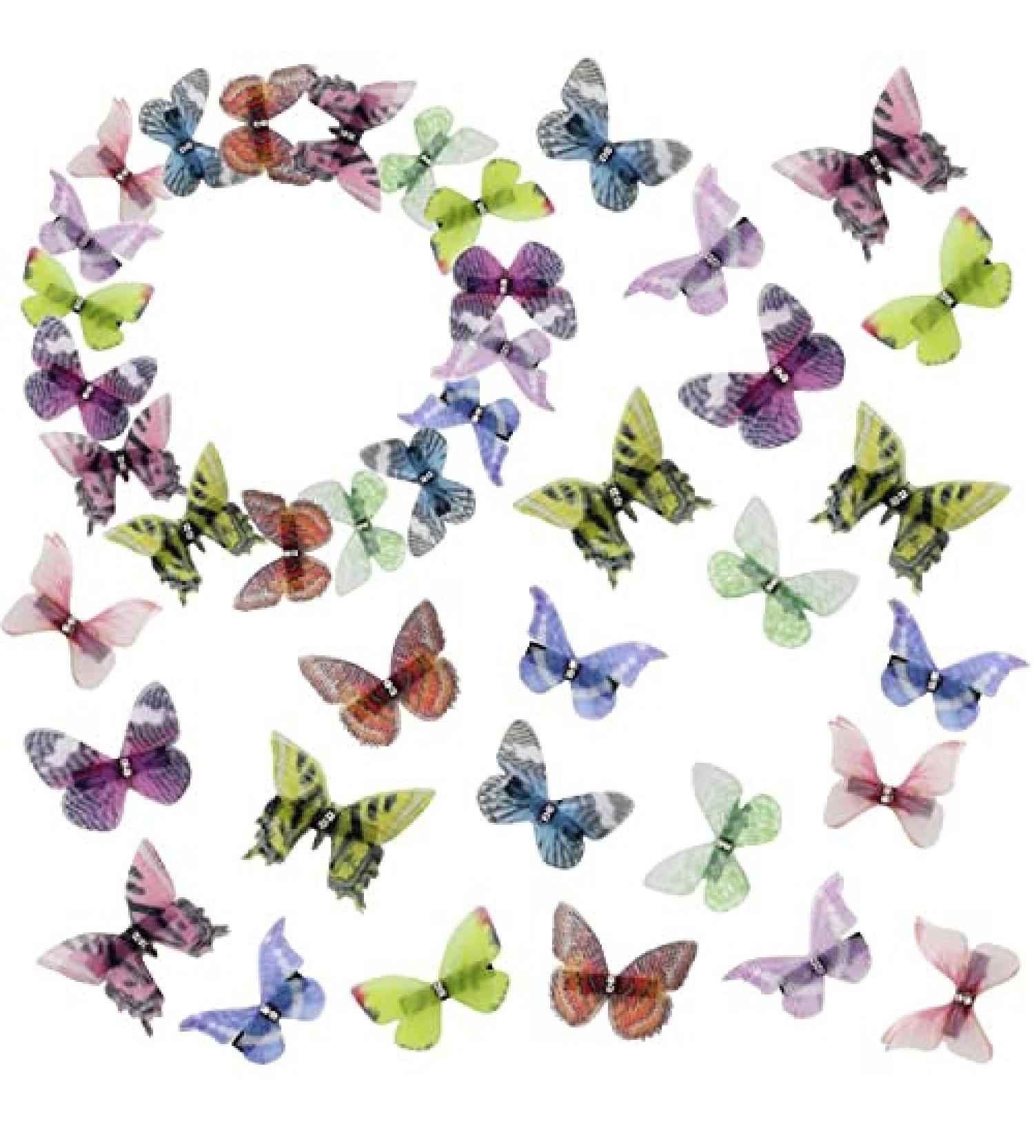 10 Assorted Butterfly Hair Clips | Colorful Hair Clips for Women & Girls | 40pcs Set - Buy Online on GoSupps.com