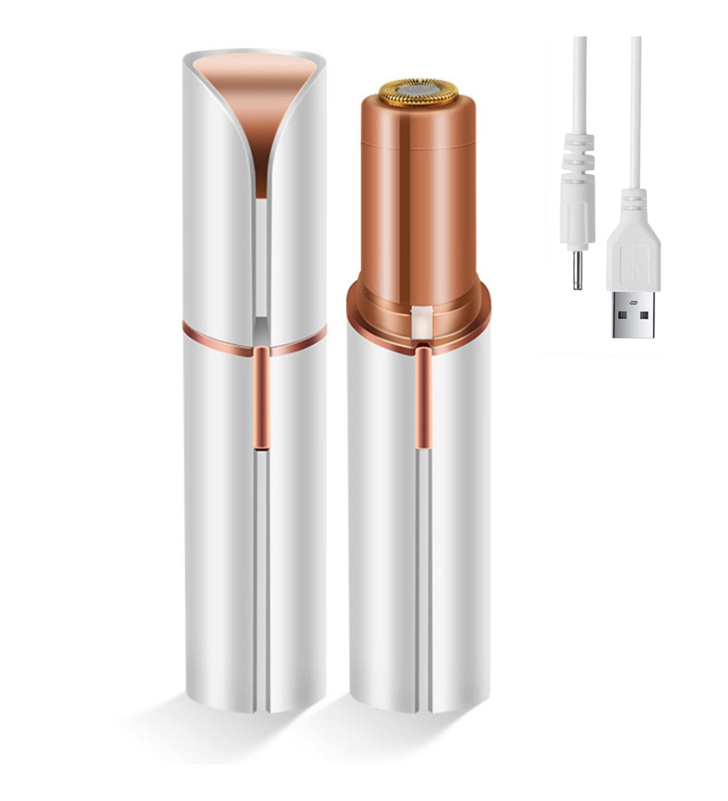 Women's Facial Hair & Eyebrow Trimmer - USB Rechargeable, LED Light, Painless Hair Removal - White - Buy Online on GoSupps.com