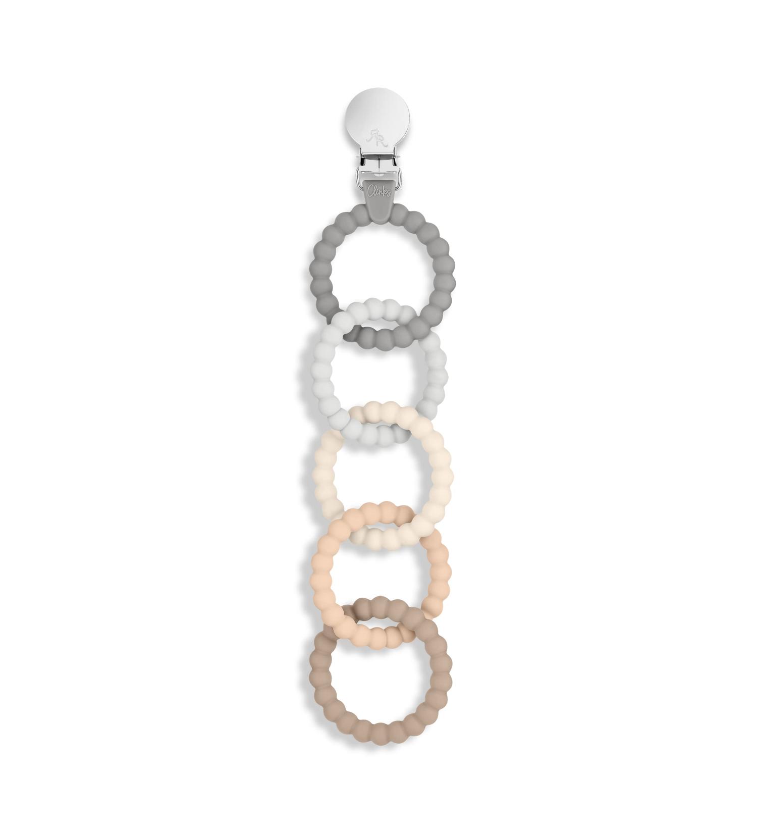 Ryan & Rose Cutie Clinks Attachable Teether - Neutral Chew Toy for Babies - Buy Online on GoSupps.com