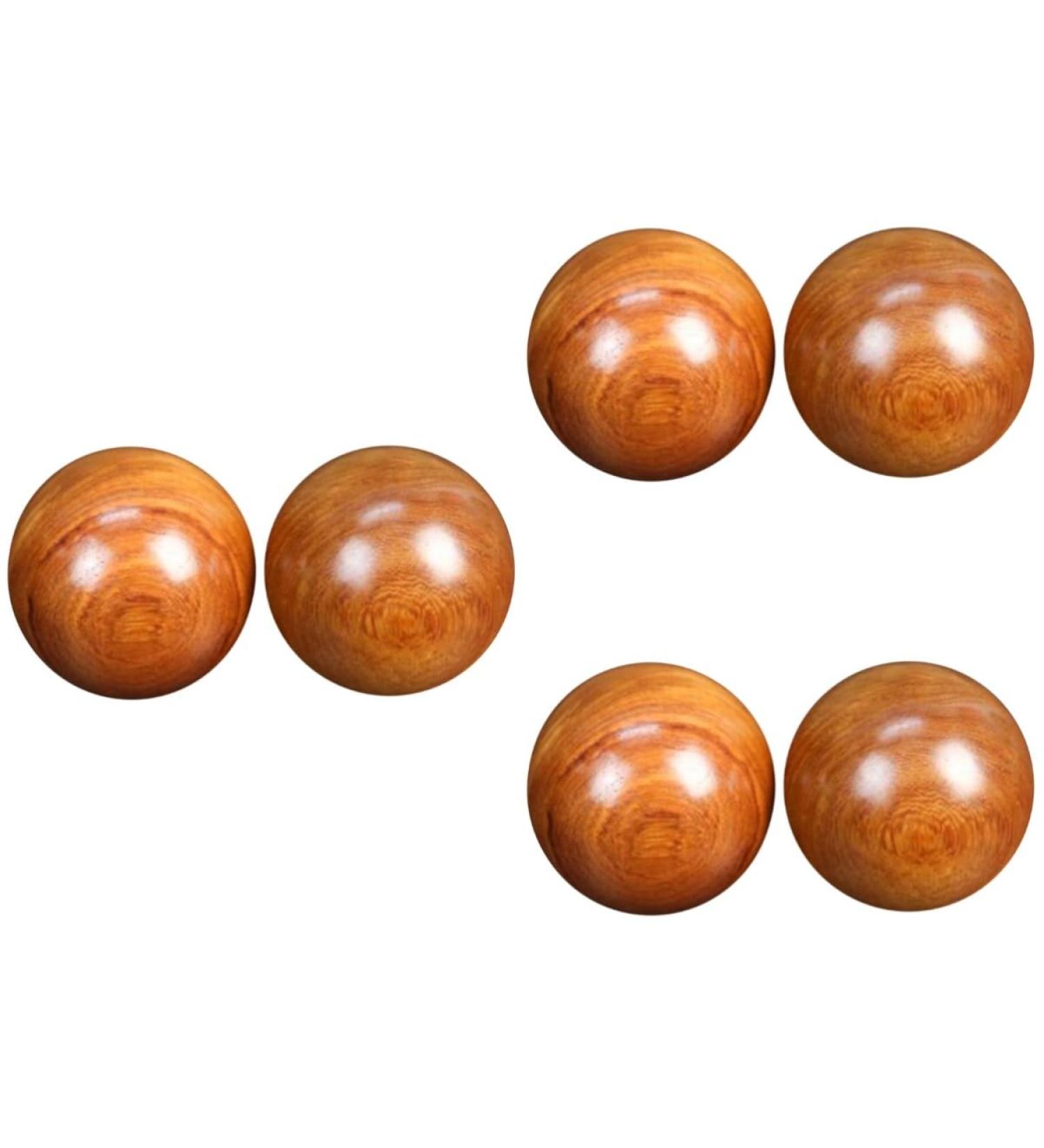 Healeved 6-Pack Baoding Balls - Chinese Health & Massage Therapy Balls for Hand Fitness | Mahogany & Bamboo Traditional Massage Rollers - Buy Online on GoSupps.com