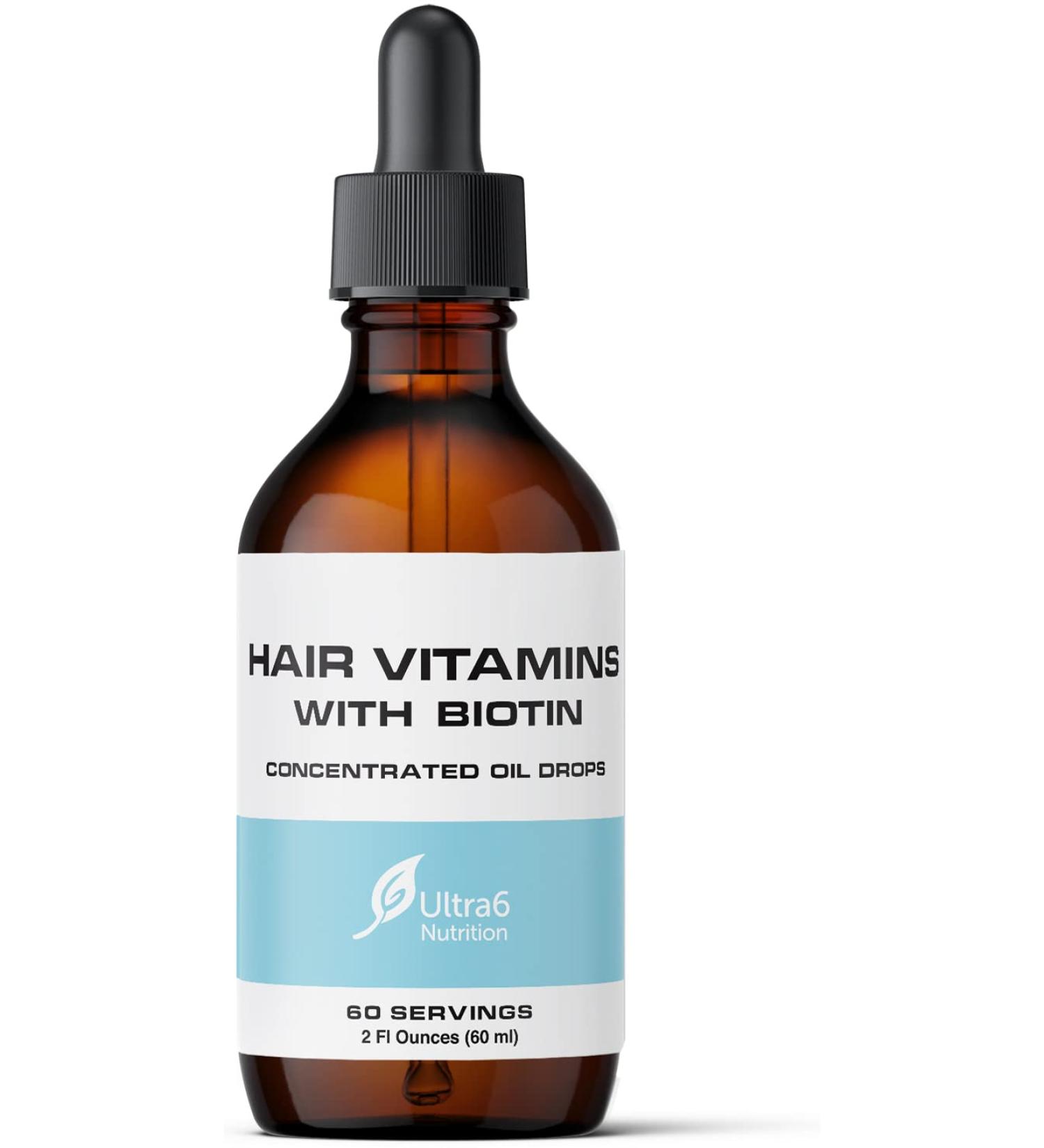 Biotin Liquid with Hair Vitamins for Hair, Skin, Nails, and Immunity Support - Buy Online on GoSupps.com