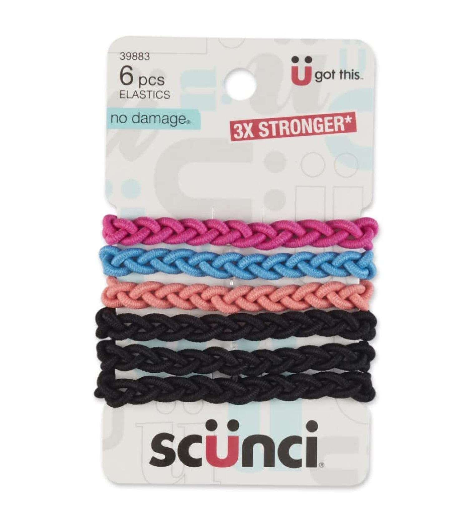 Scunci Everyday and Active Strand Elastics | Assorted Colors | 6-Pcs per Pack | 1-Pack