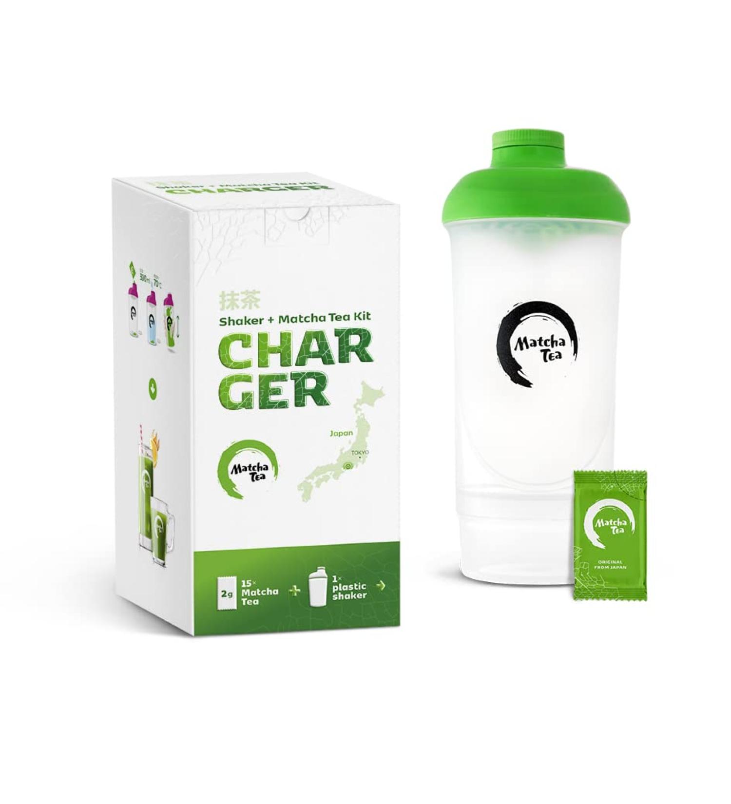  Matcha Tea Matcha Tea Organic Charger 15 servings of 2 g 500 ml shaker - Buy Online on GoSupps.com