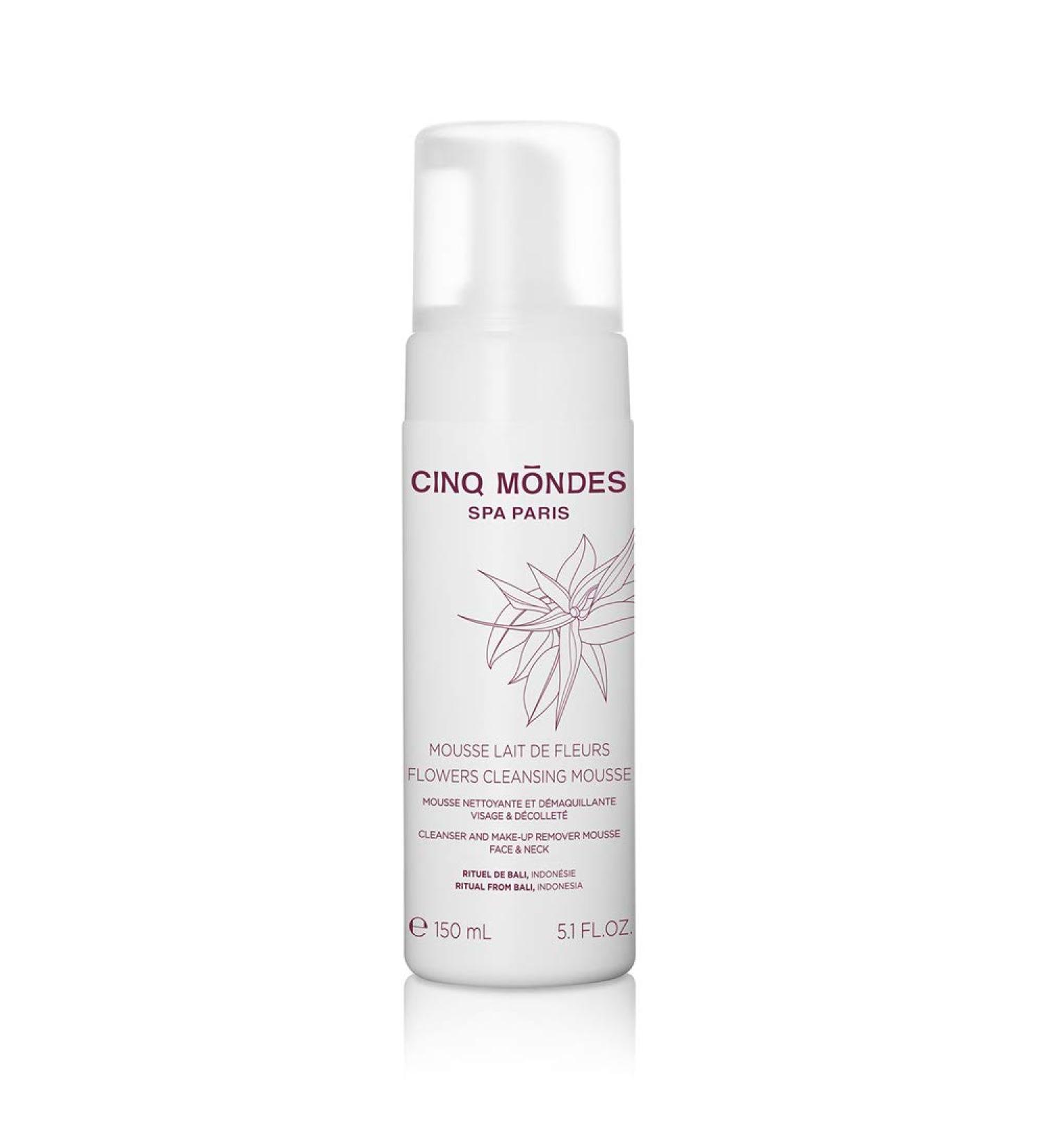 Cinq Mondes Flowers Cleansing Mousse 5.1 floz- Purifying cleanser for oily or combination skin