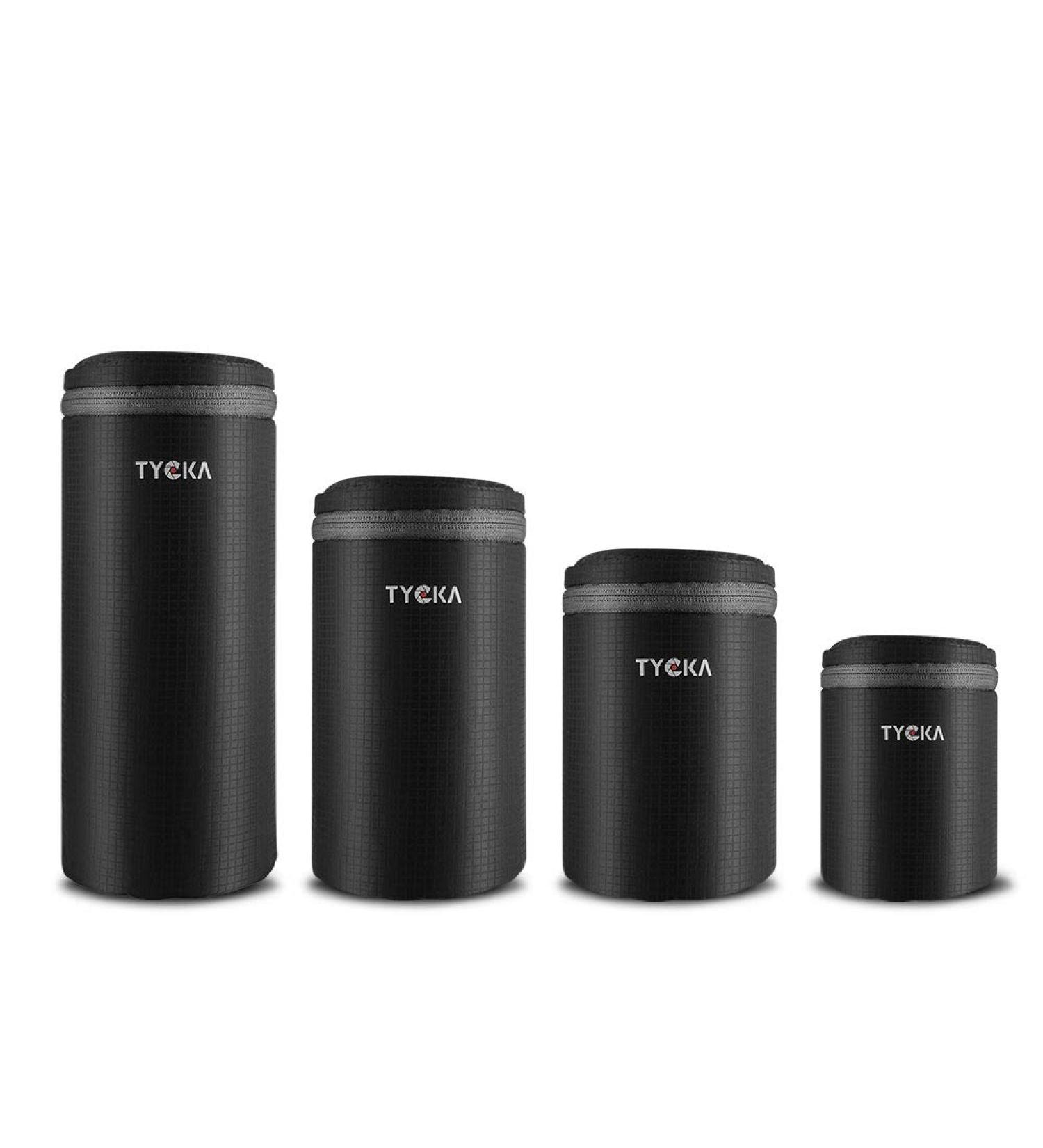 Tycka Water Resistant Camera Lens Pouch - Black (4 Sizes) | DSLR Lens Case Bag with Zipper - Buy Online on GoSupps.com