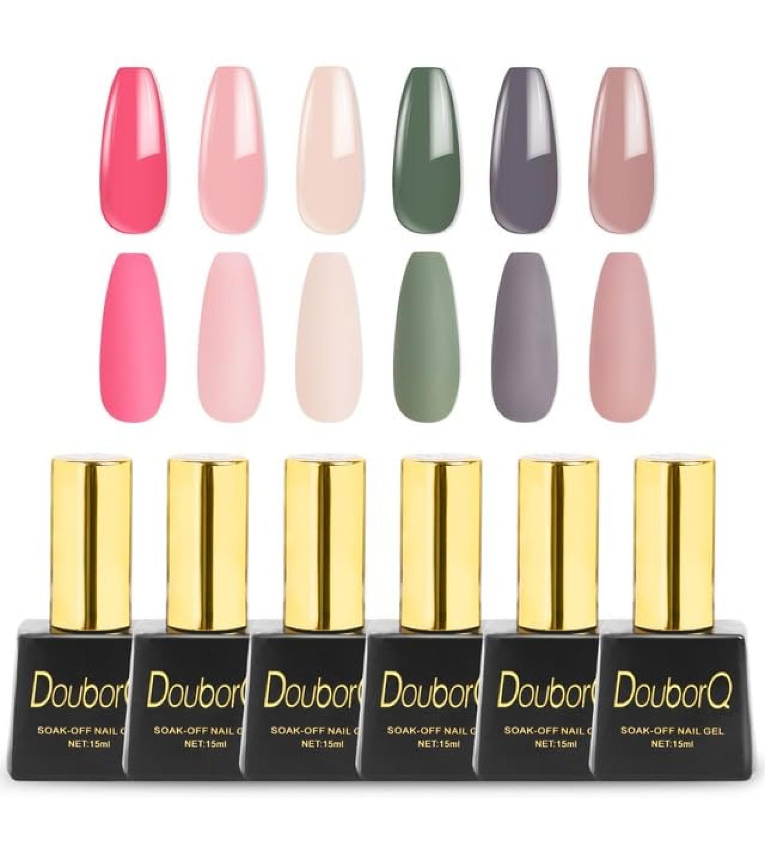 6color/lot Gel Nail Varnish UV Gel Polish Soak Off Gel Lacquer Semi Permanent Hybrid Painting for Home Use Decals Top Coat - (Color: Multi) - Buy Online on GoSupps.com