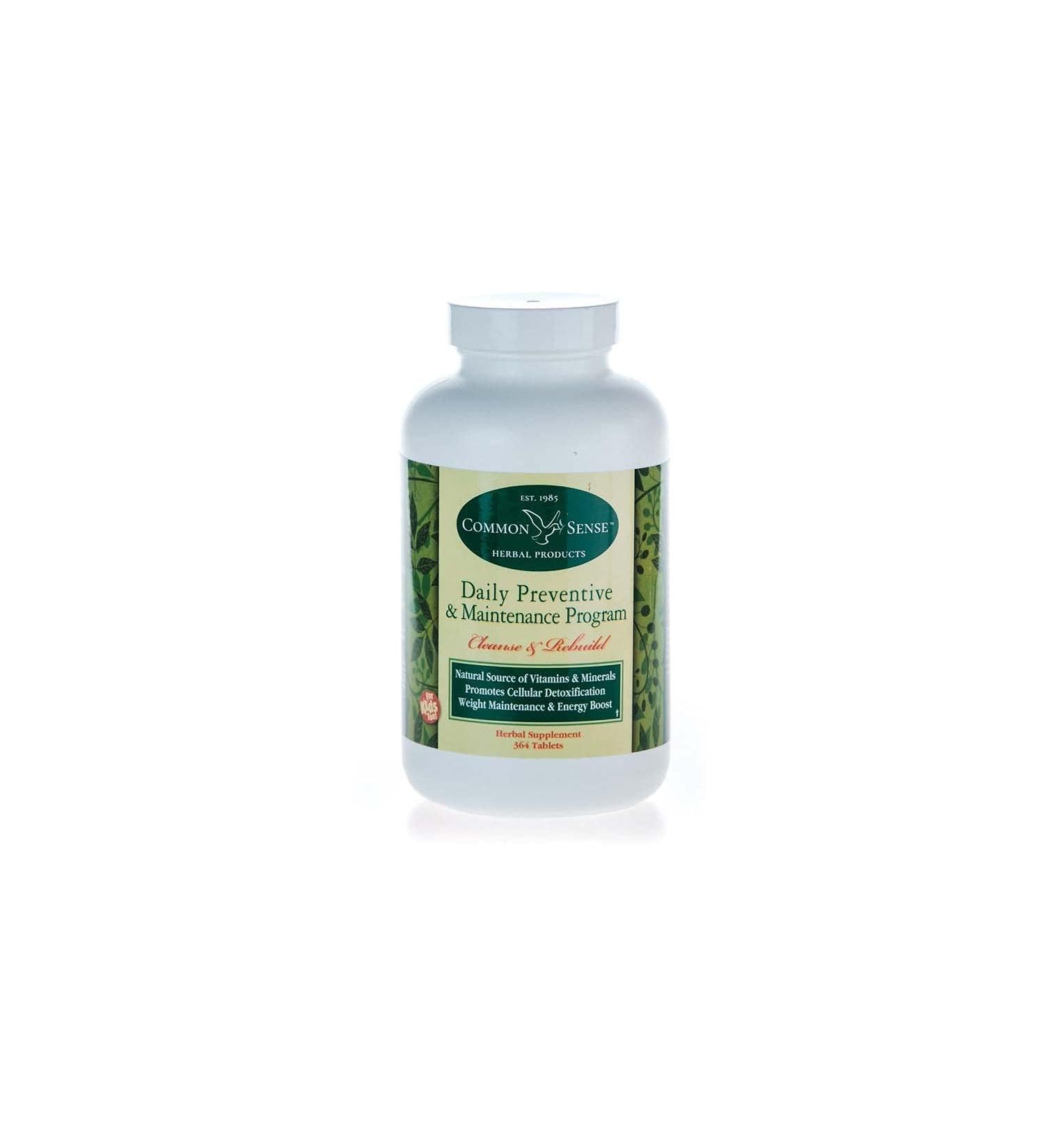 Common Sense Herbal Products Daily Preventive and Maintenance Program: Cleanse & Rebuild (180 Tablets)