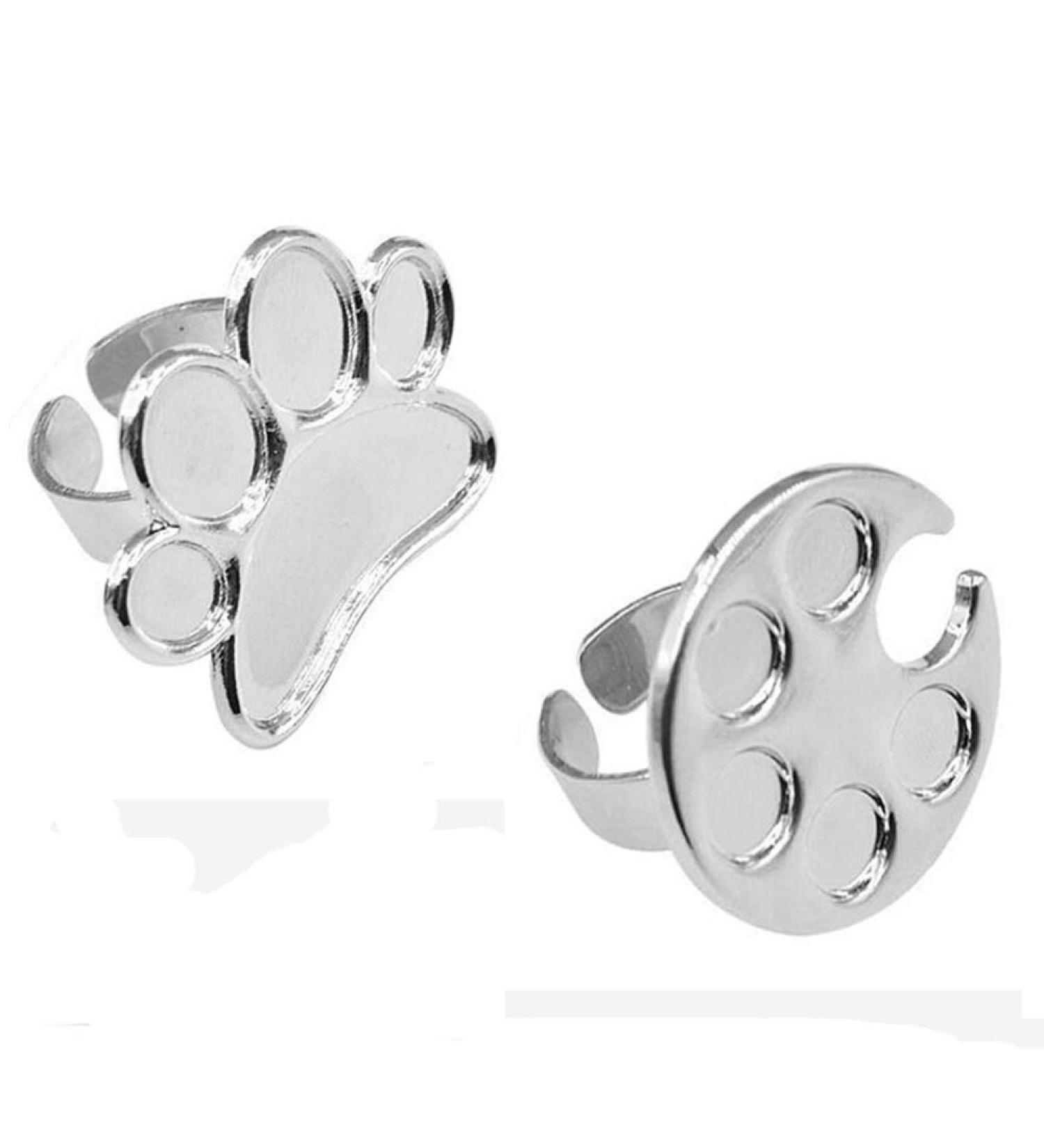 Mwoot 2-Piece Nail Art Palette Finger Rings | Mini Polish Holder & Drawing Color Palette | Manicure Tool for Nail Art & Gel Painting - Buy Online on GoSupps.com