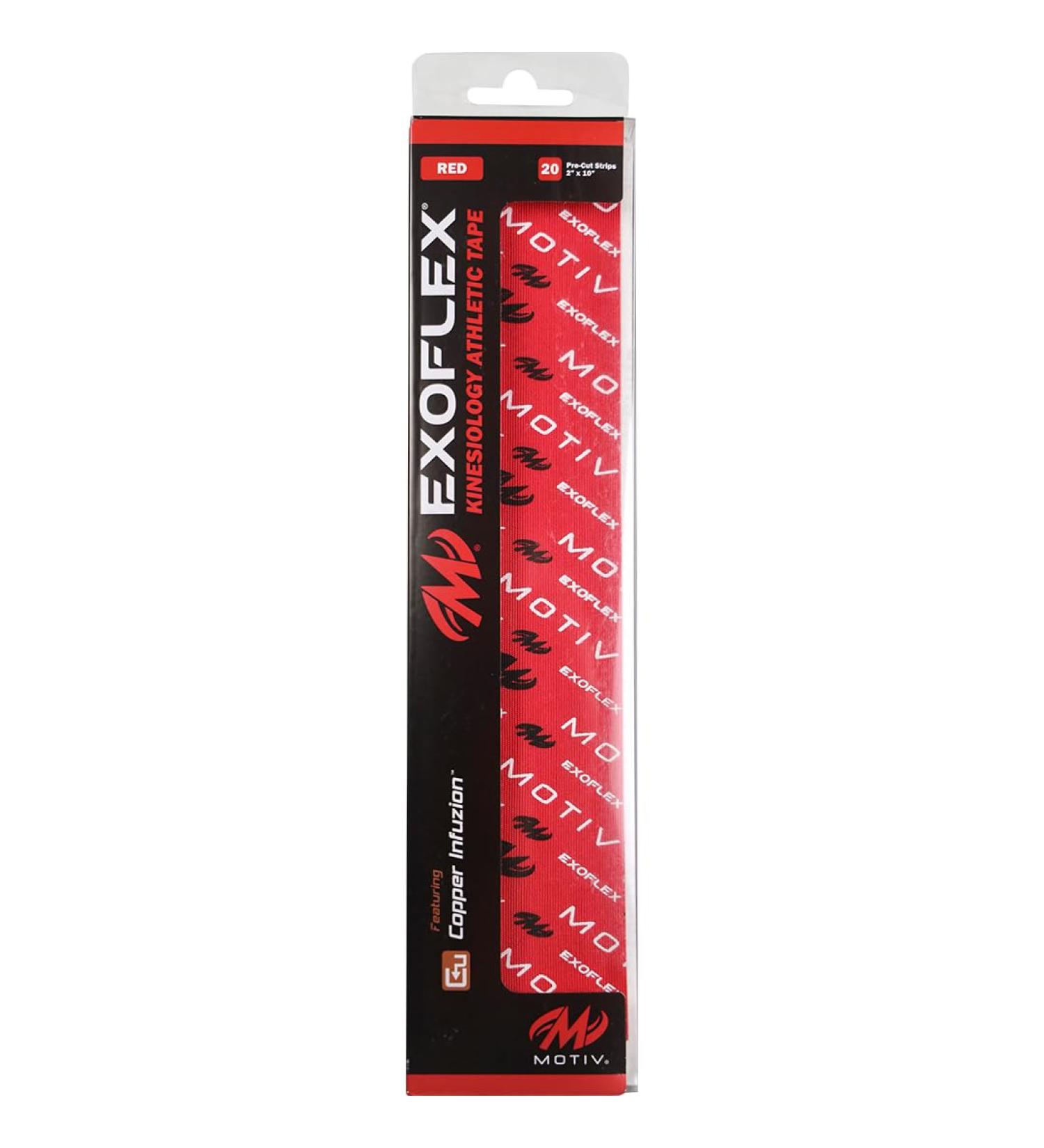 Motiv Exoflex Pre-Cut Kinesiology Athletic Tape - Red