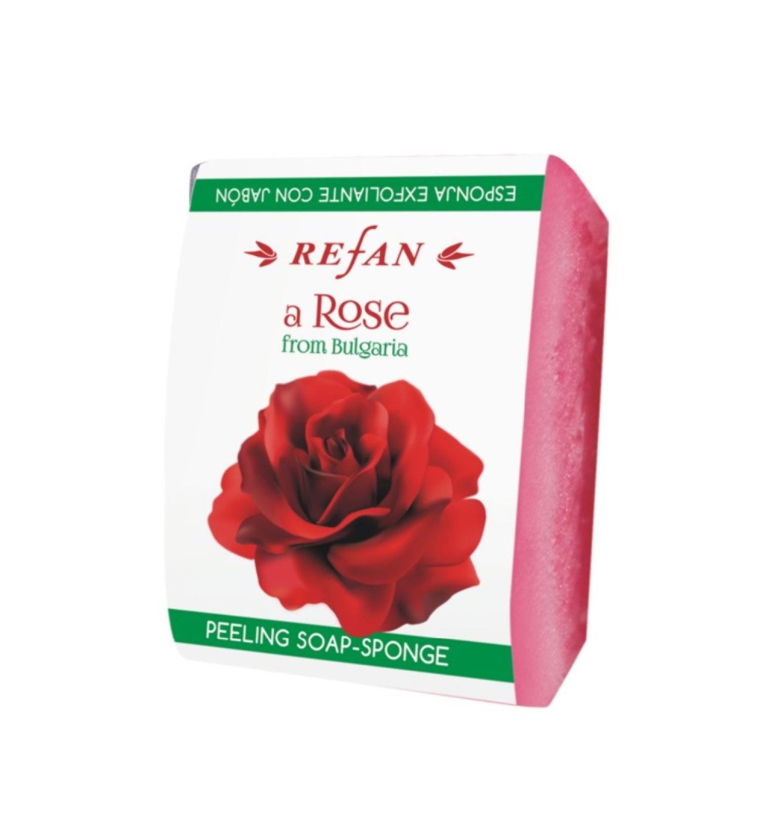 Refan a Rose from Bulgaria Peeling Soap Sponge 2.65 ounces