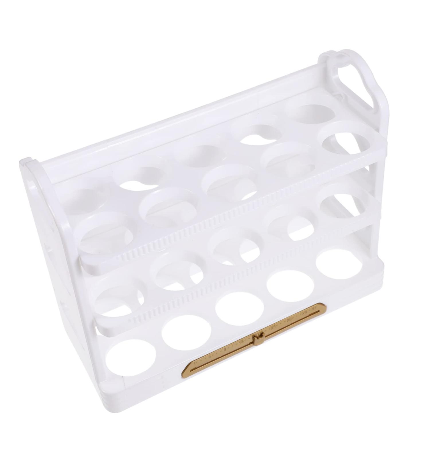 Uonlytech Egg Storage Box Clear Stand Egg Tray for Refrigerator Egg Drawer Egg Preservation Rack Organizer Dog White 25.5X20X10CM - Buy Online on GoSupps.com