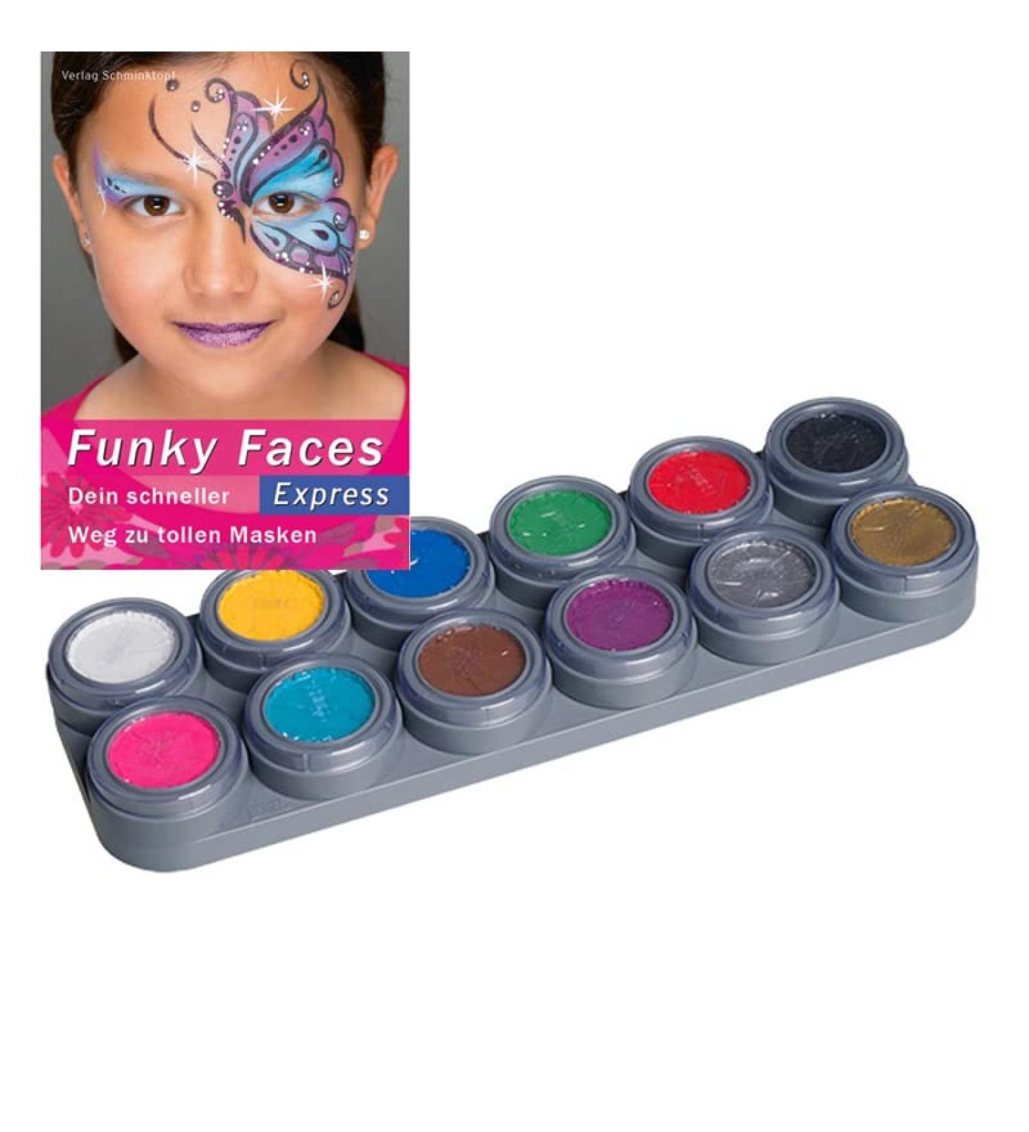 GRIMAS Water Make up Theatre Make-up Children's Make-up 12 Colours Palette A Make-up Instructions