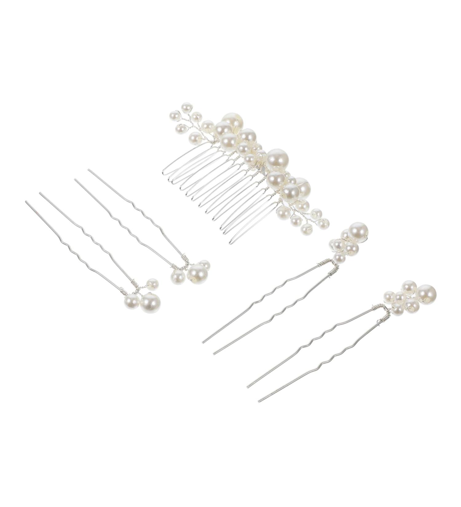 DOITOOL 1 Set Bride Decor Wedding Hair Clips Hair Comb Clips Ladies Suits Hair Accessory for Women Pearl Hair Clip Wedding Decoration Hair Pin Big Pearl Metal Women's Hair Piece - Buy Online on GoSupps.com