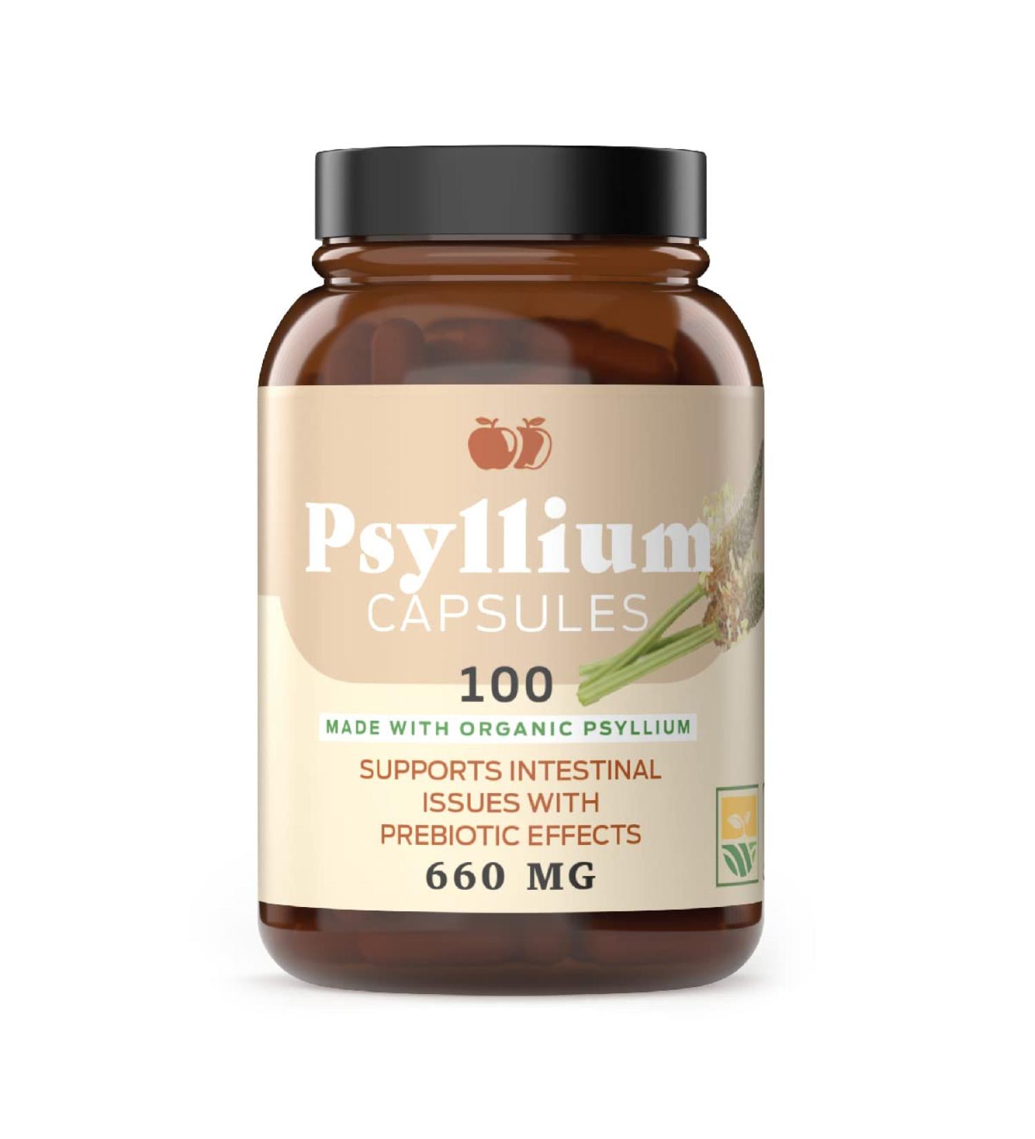 Pure Natural Psyllium Husk Powder Capsules - 660mg Unflavored Fiber & Colon Cleanse Pills - Buy Online on GoSupps.com
