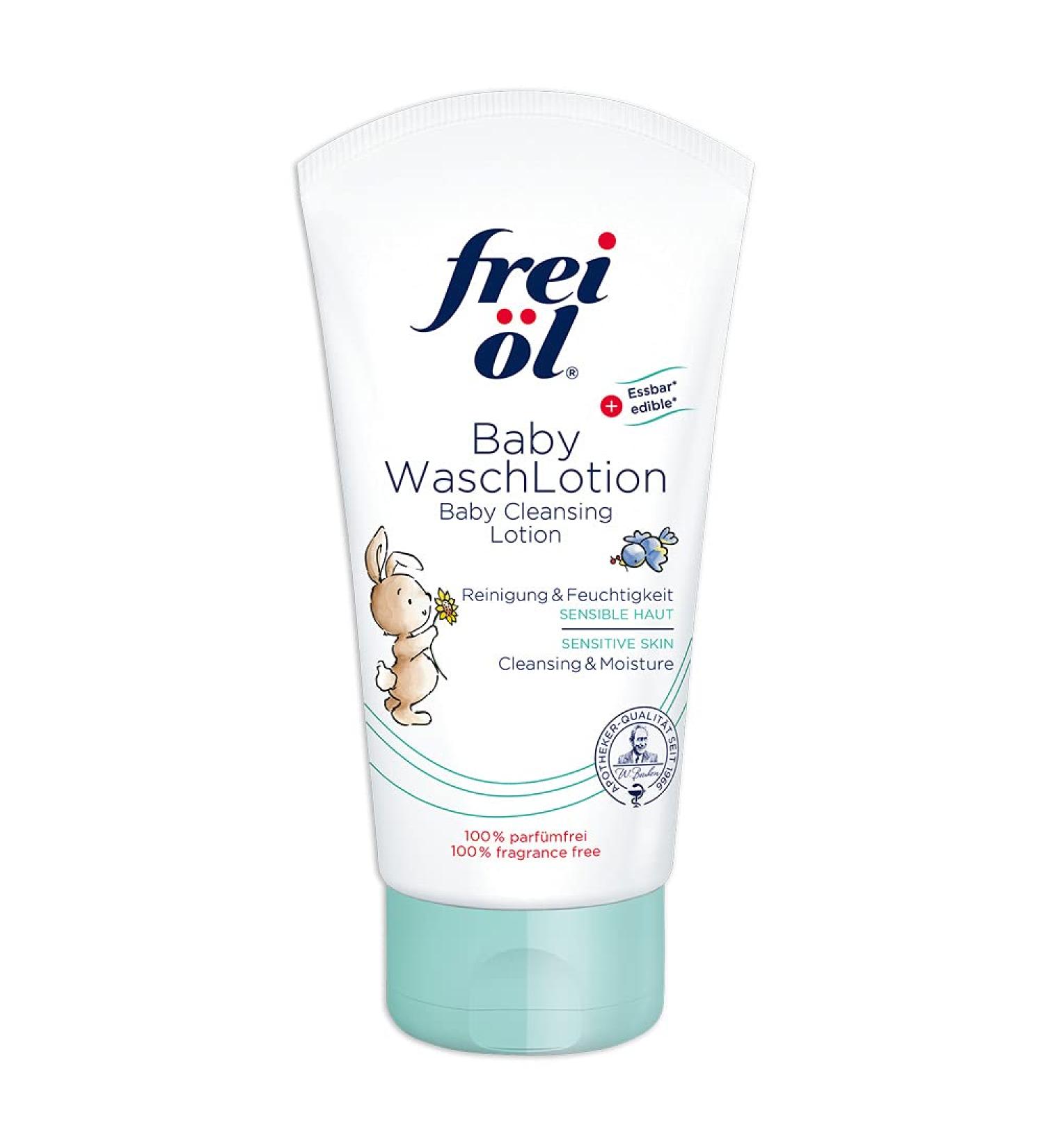 Free Oil Baby Wash Lotion - Edible Baby-Safe Tear-Free Formula for Sensitive Skin & Neurodermatitis (150ml) - Buy Online on GoSupps.com