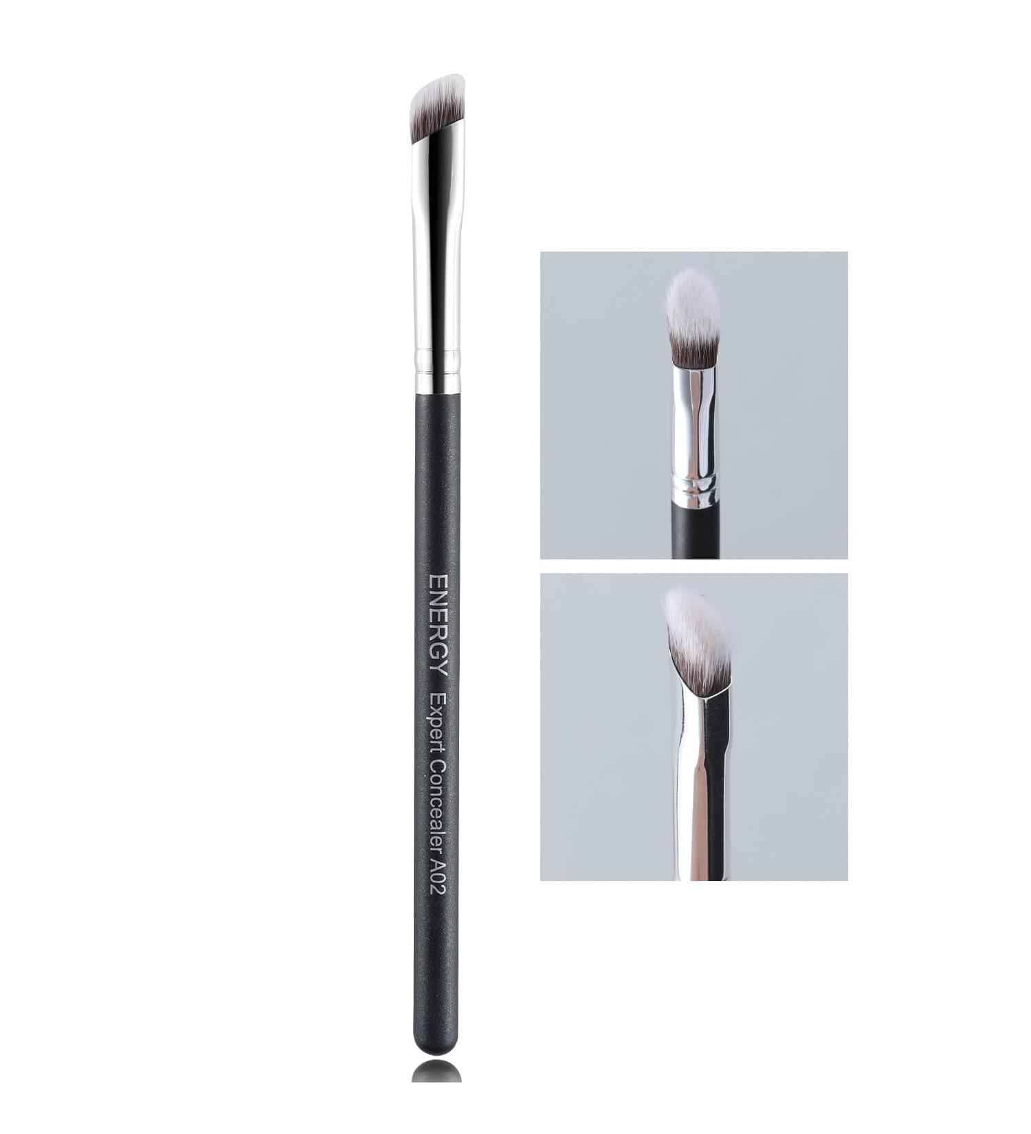 ENERGY Angled Concealer Brush - Premium Vegan Makeup Brush for Under Eye Foundation Eyeshadow & Contouring - Buy Online on GoSupps.com