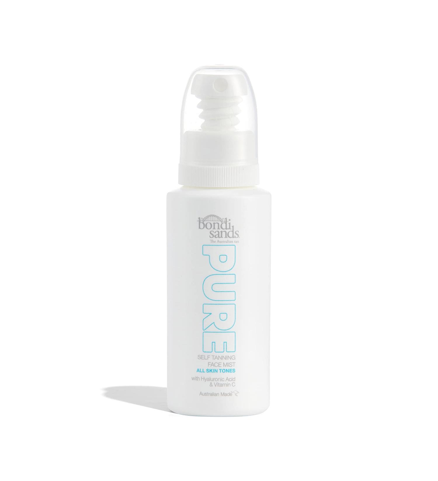 Bondi Sands PURE Self-Tanning Face Mist - Hydrating Hyaluronic Acid for Golden Glow | Fragrance-Free, Cruelty-Free, Vegan | 2.36 Oz/70 mL - Buy Online on GoSupps.com