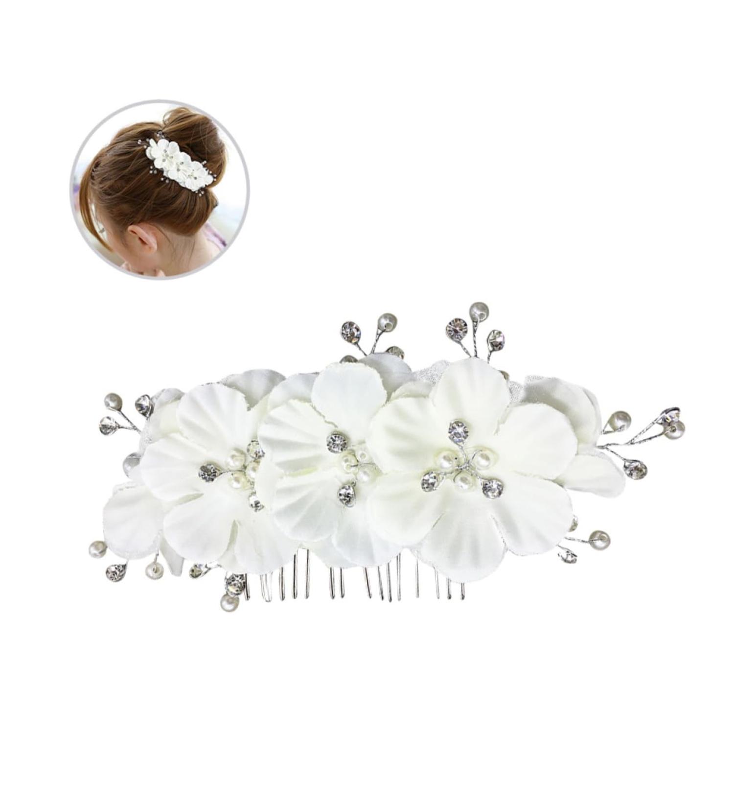 Didiseaon Wedding Hair Accessories Hair Side Combs Rhinestones Hair Comb Bridal Hair Comb Bridal Hair Accessories Bridal Side Combs White Korean Bridesmaid Headgear - Buy Online on GoSupps.com