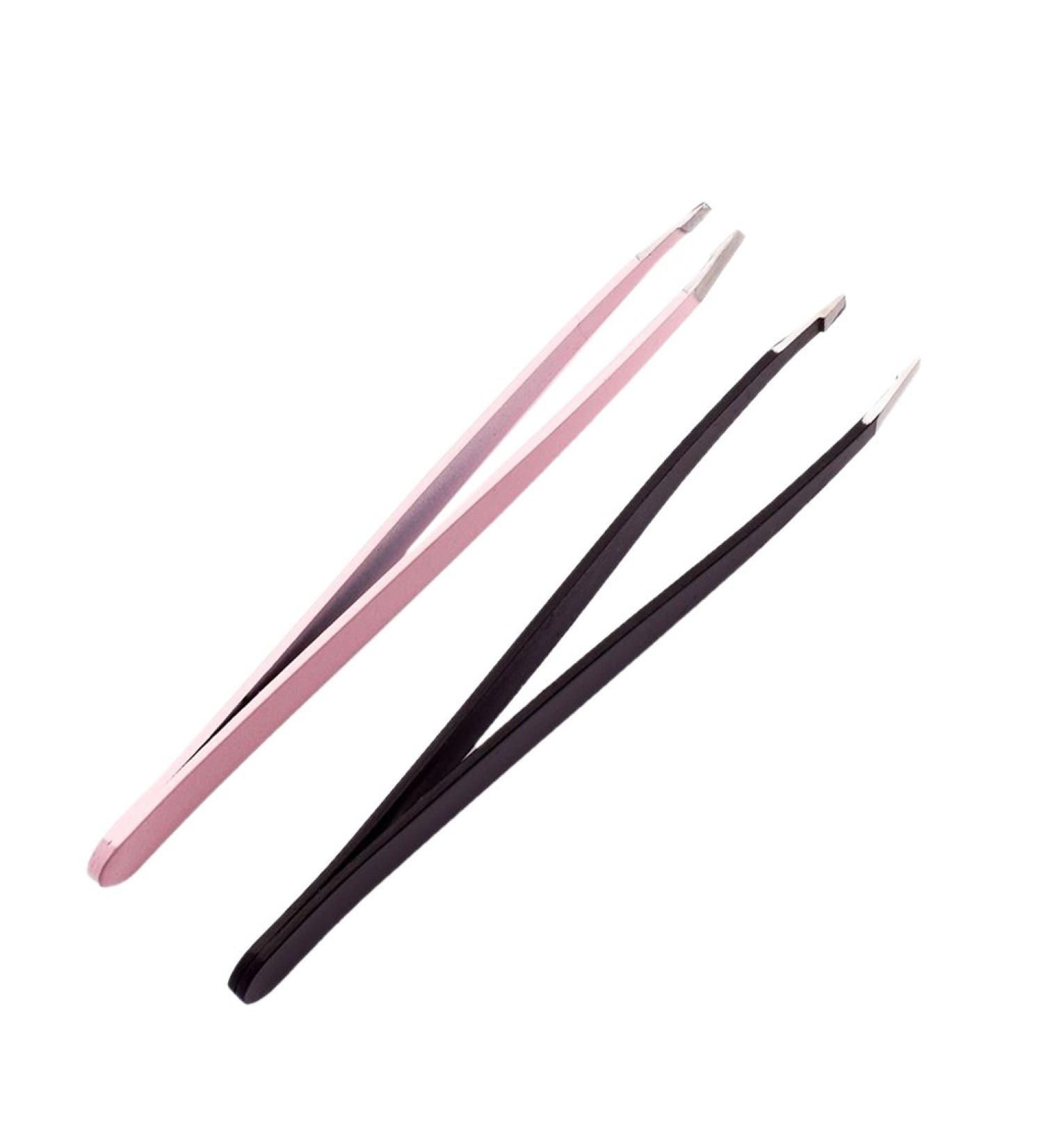 Buy Jojomis Professional Slant Tip Eyebrow Tweezers - Stainless Steel Makeup Tool 2 Pack | International Shipping Available - Buy Online on GoSupps.com