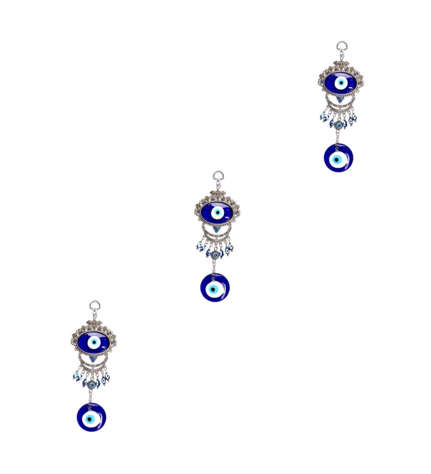 ABOOFAN 3pcs Blue Pendant Keychain Accessories Blue Eye Amulet Ornament Hanging Pendant Charm Devil Eye Rear - Buy Online on GoSupps.com