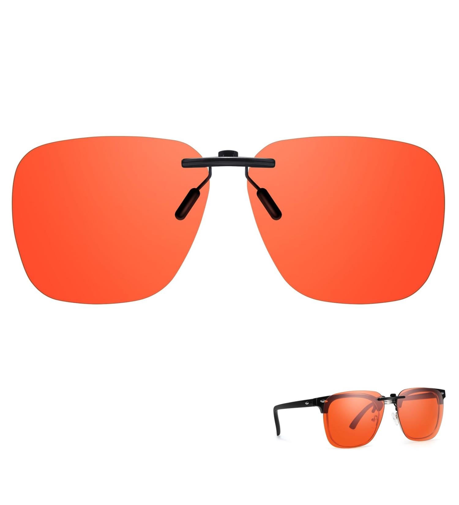 TJUTR Clip On Blue Light Blocking Glasses - Fit Over Prescription Glasses for Computer TV and Gaming - Anti Eyestrain & Max Protection Red - Buy Online on GoSupps.com