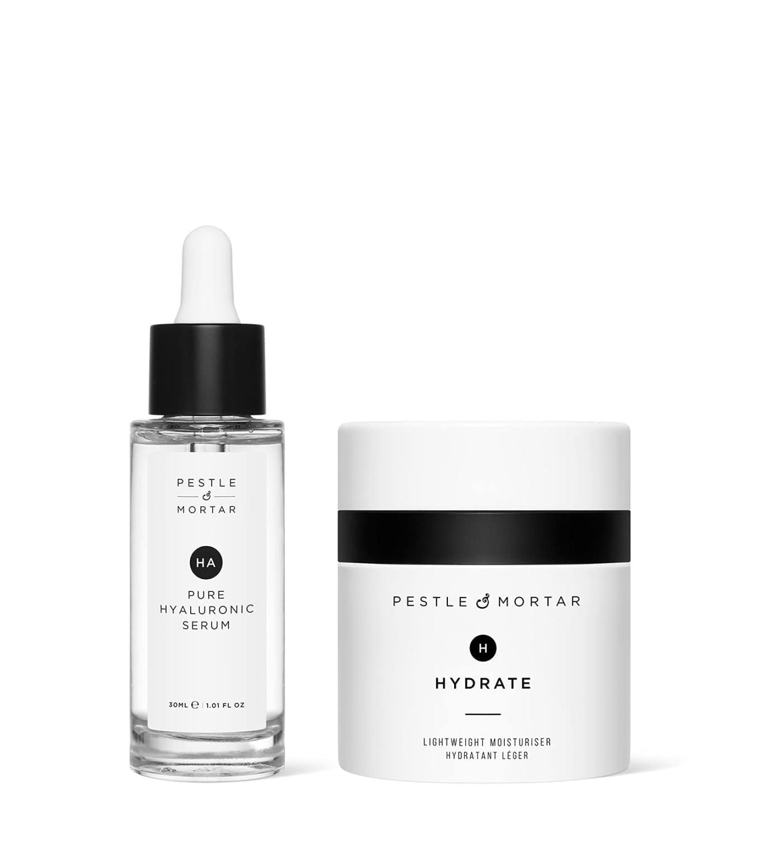 Shop Pestle & Mortar Hydrating Duo Gift Set - Hyaluronic Acid Serum & Anti-Aging Moisturizer | Fast International Shipping - Buy Online on GoSupps.com