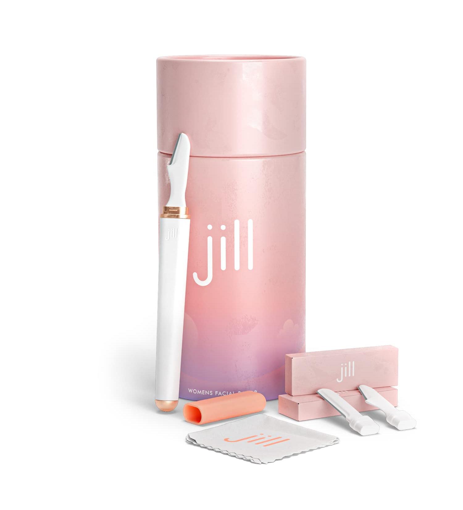 Jill Razor Starter Kit - Dermaplaning Exfoliator Tool for Smooth Skin, Facial Hair Remover for Upper Lip & Eyebrows - Wide Face Blade for Cheeks & Forehead - Acne Scar Remover & Skin Tightener - Buy Online on GoSupps.com