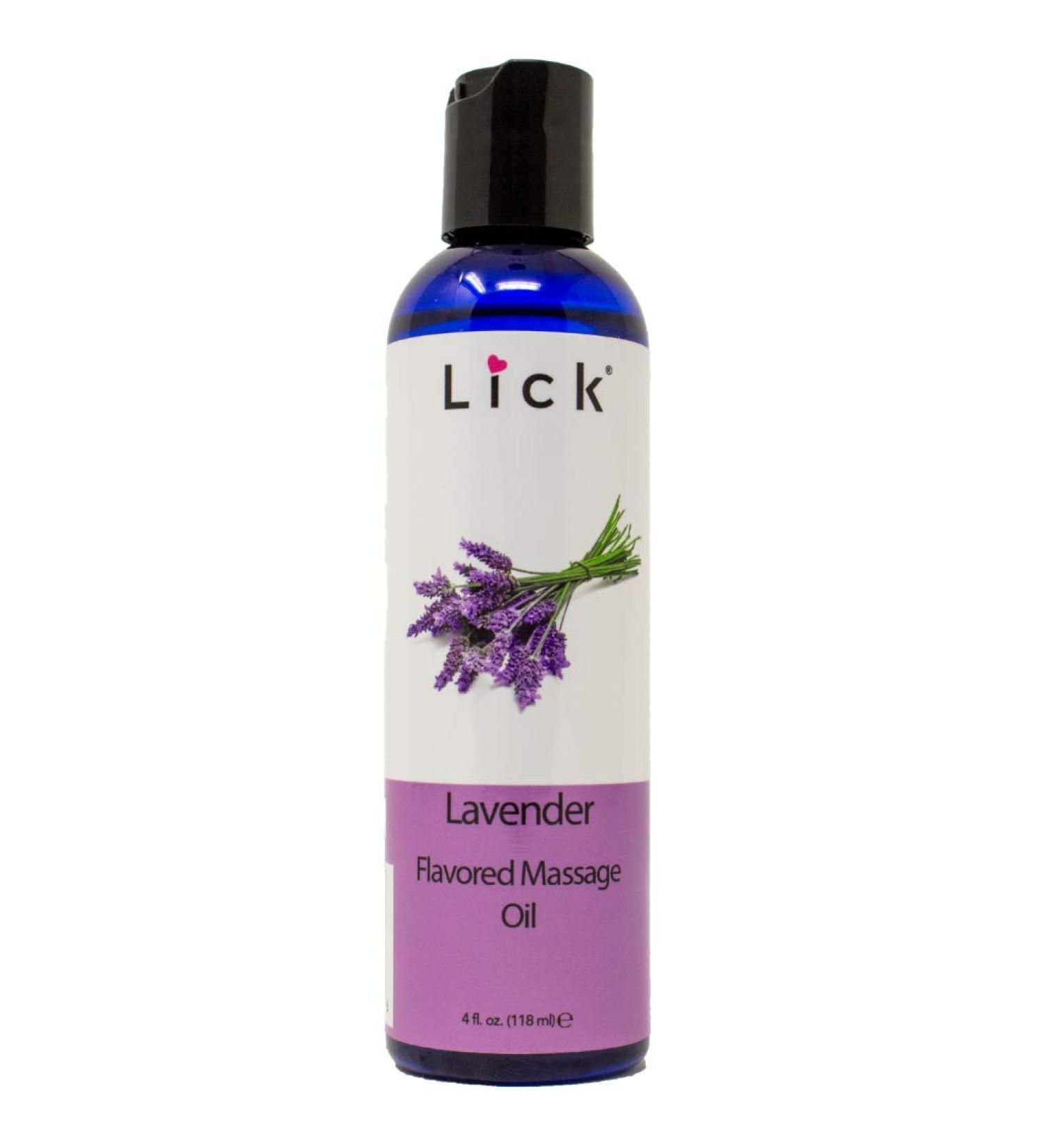 Lavender Flavored Massage Oil for Couples Edible Non-Sticky Vegan Massage Lotion with Vitamin E & Sweet Almond Oil Relaxing 4 oz - Buy Online on GoSupps.com